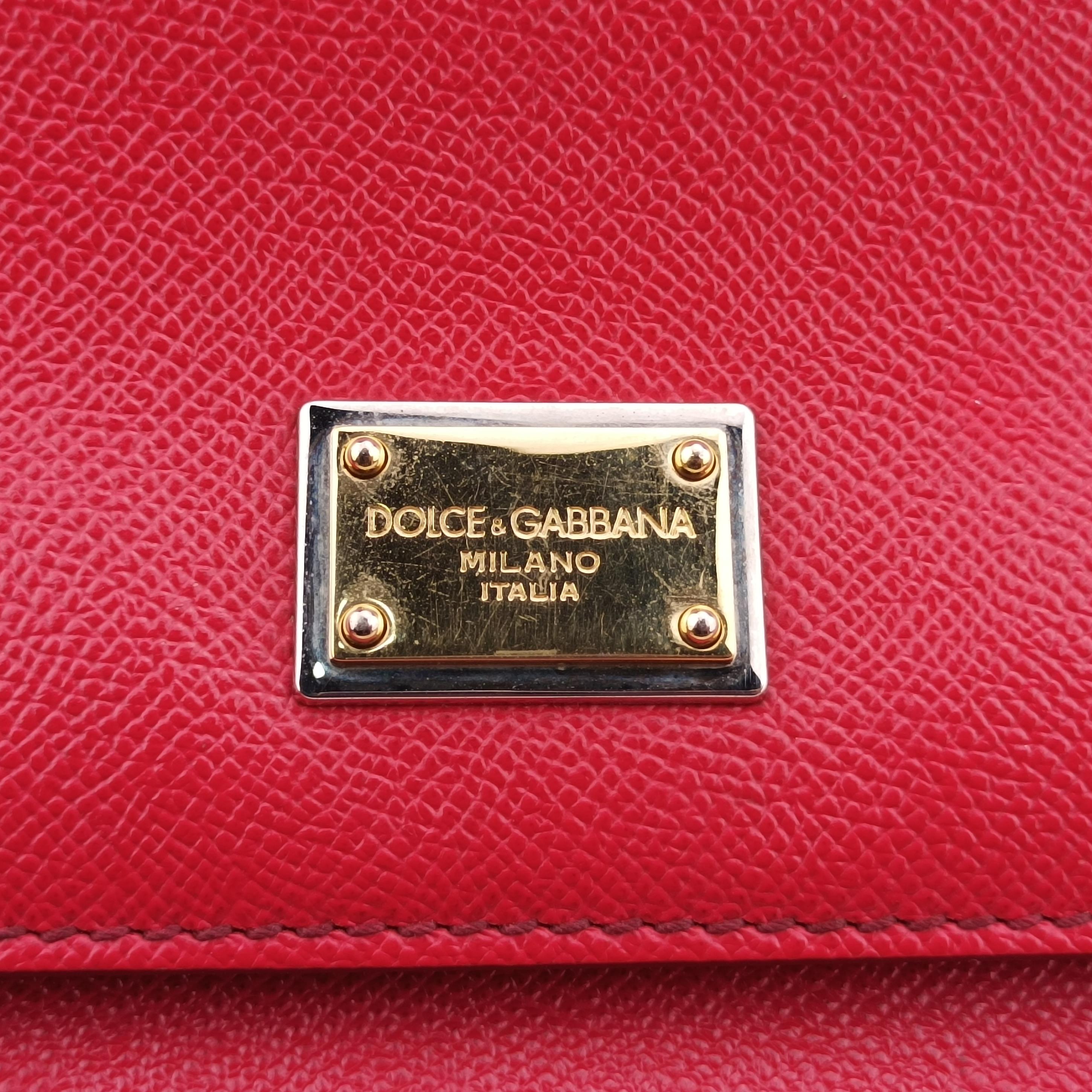 Secondhand Dolce & Gabbana SICILY Red Leather  handbag | stylenewstar