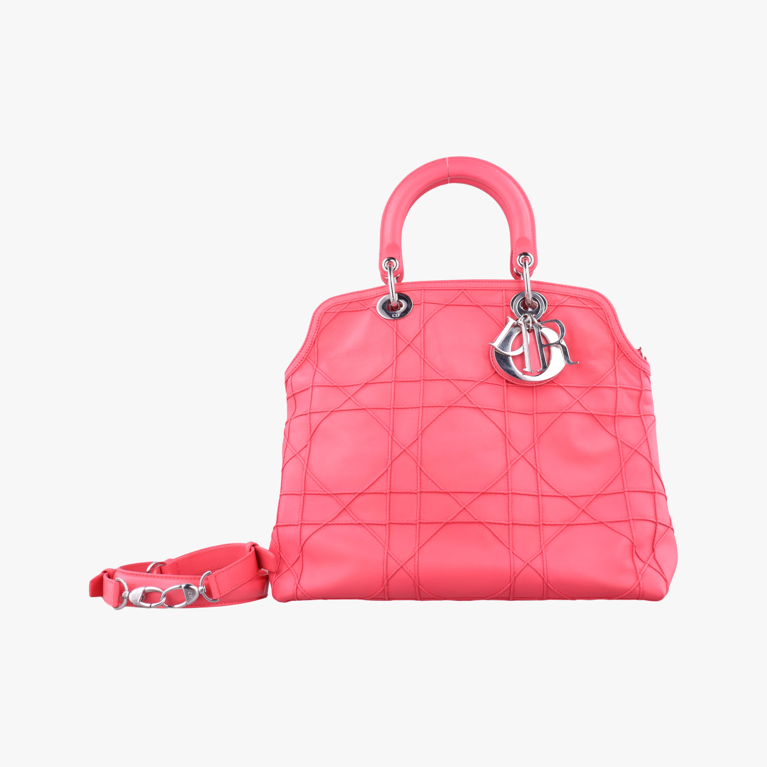 Pre-owned Christian Dior Granville Rose lambskin  shoulderbag | stylenewstar