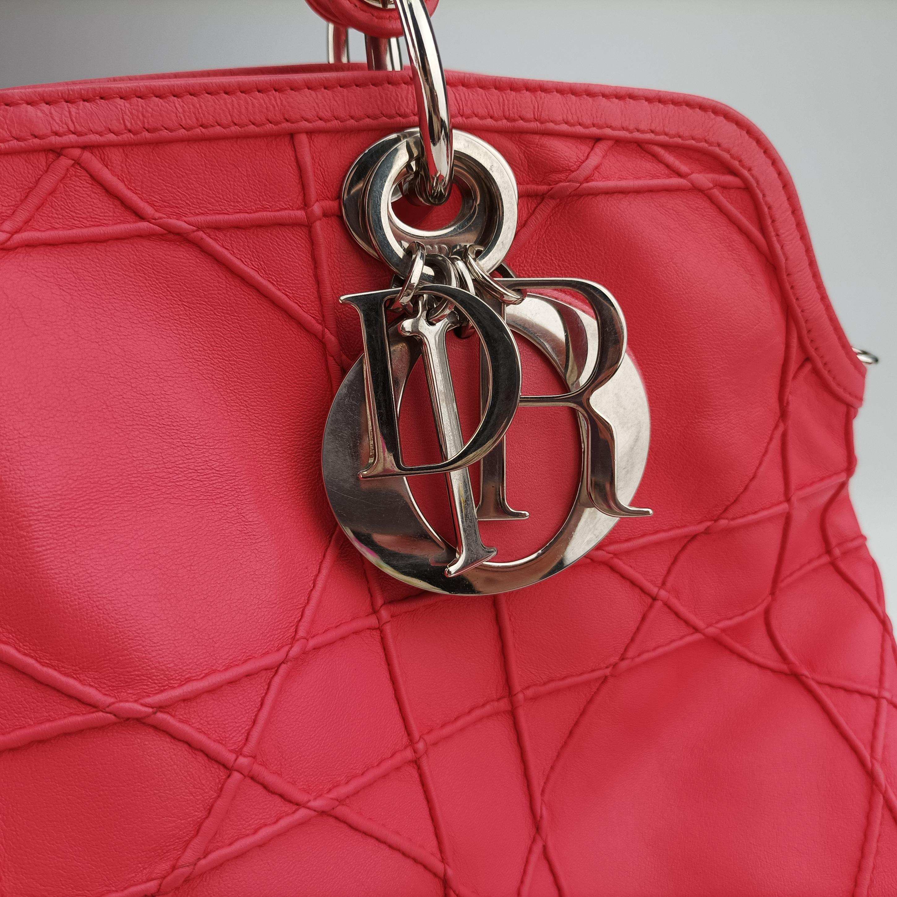 Pre-owned Christian Dior Granville Rose lambskin  shoulderbag | stylenewstar