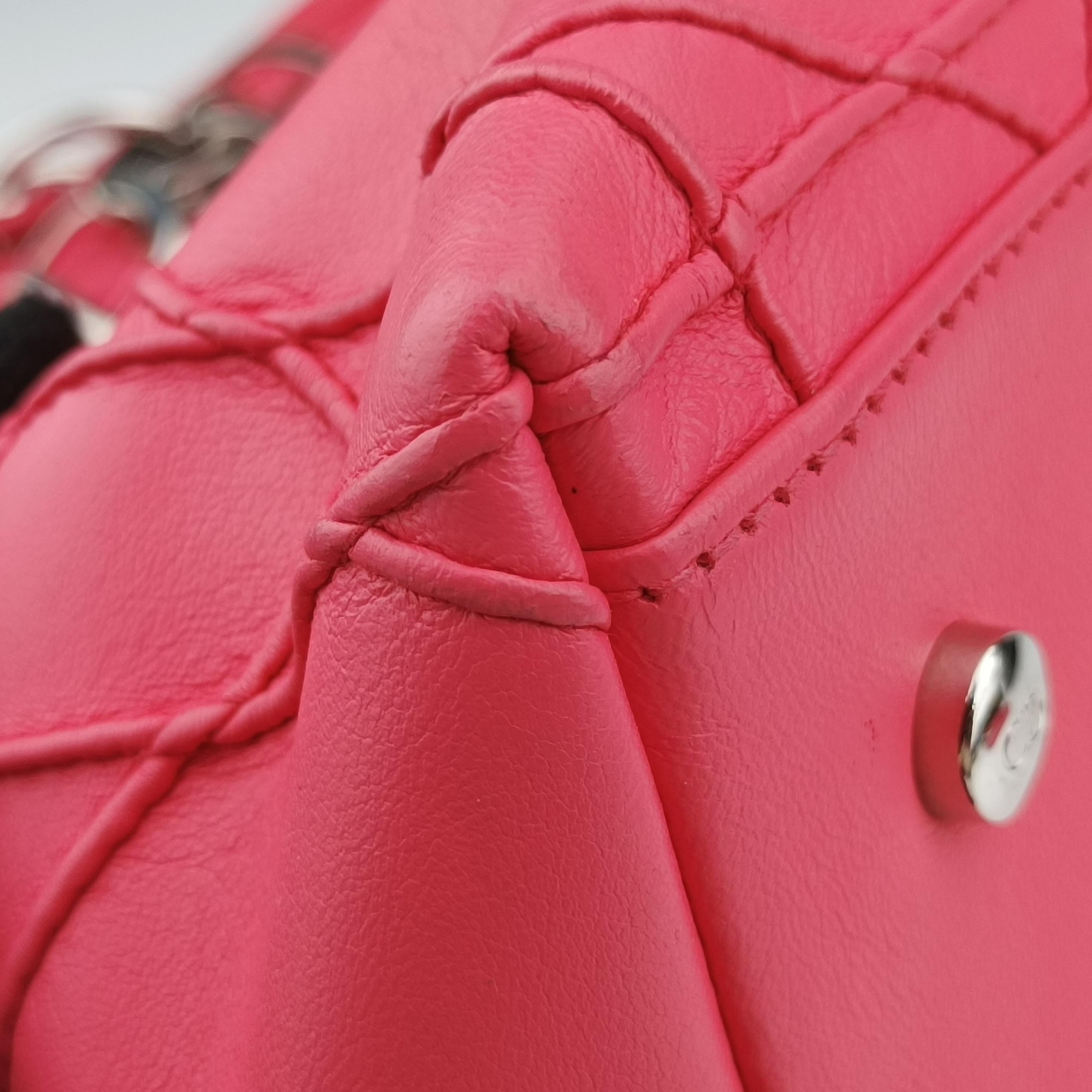 Pre-owned Christian Dior Granville Rose lambskin  shoulderbag | stylenewstar