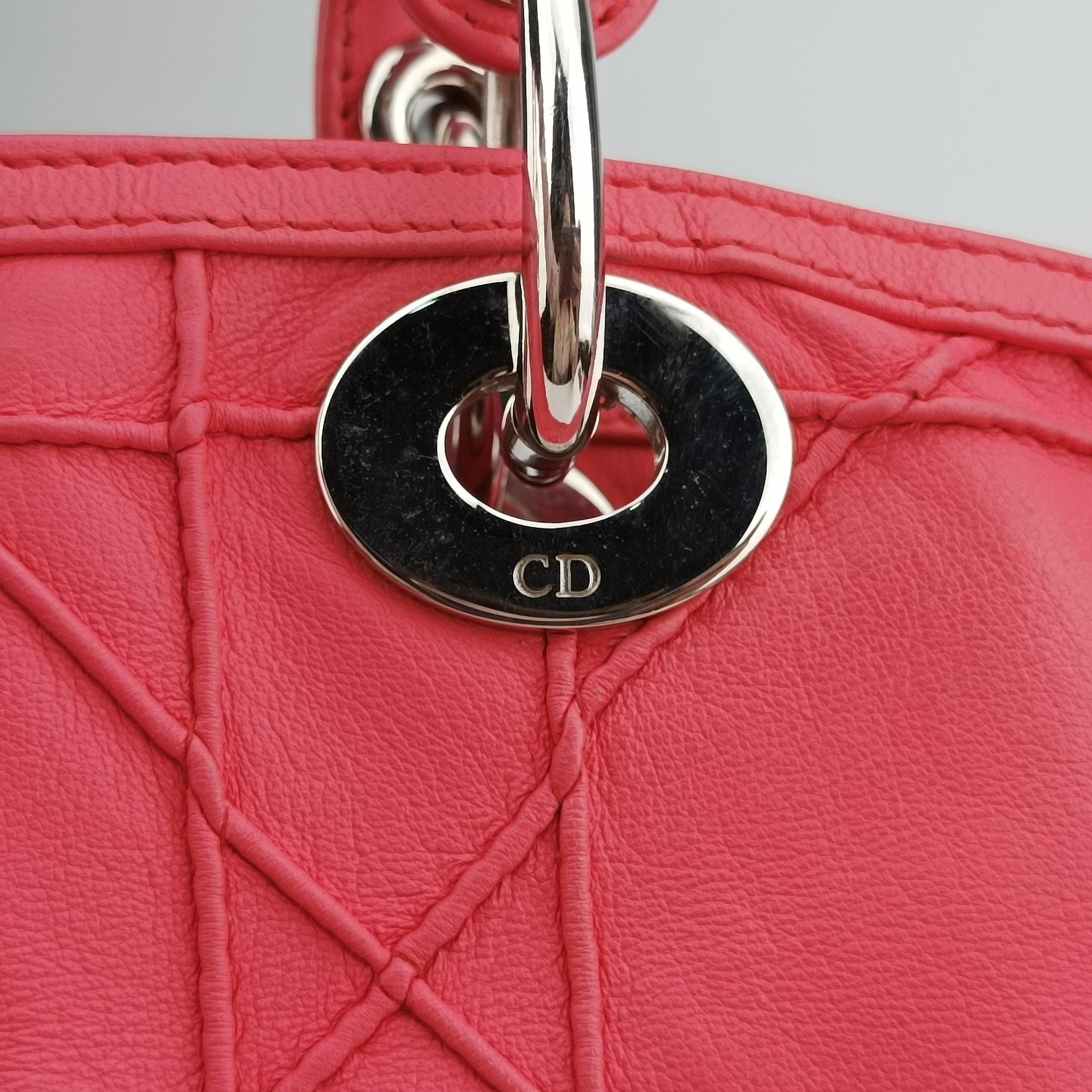 Pre-owned Christian Dior Granville Rose lambskin  shoulderbag | stylenewstar