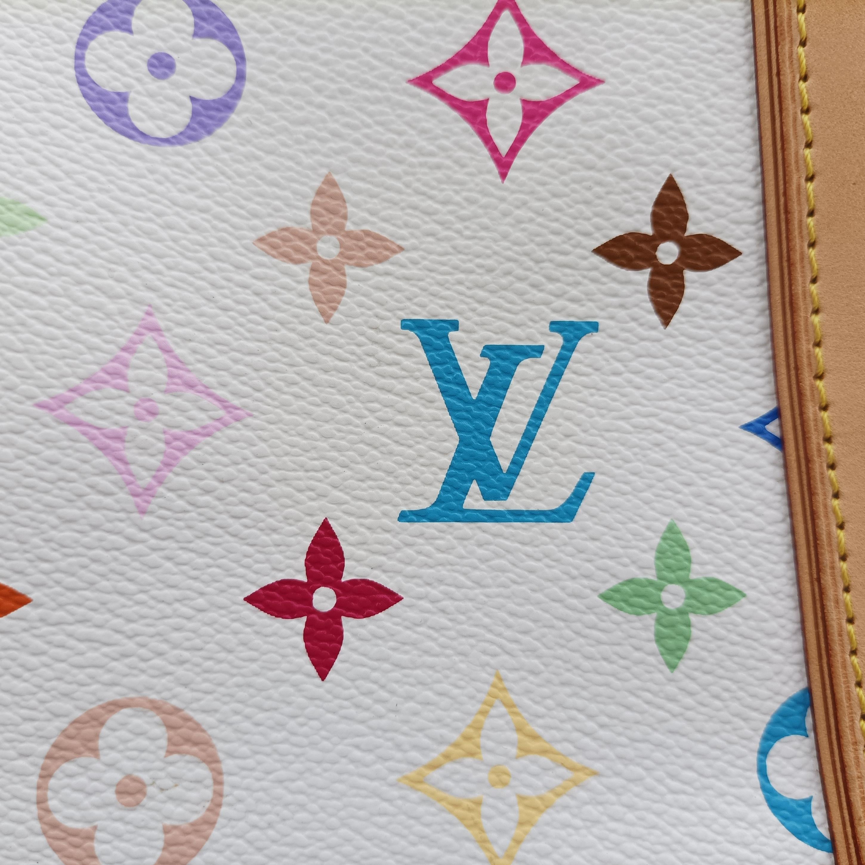 Pre-owned Louis Vuitton AURELIA MM white Monogram Multicolor M40094 shoulderbag | stylenewstar