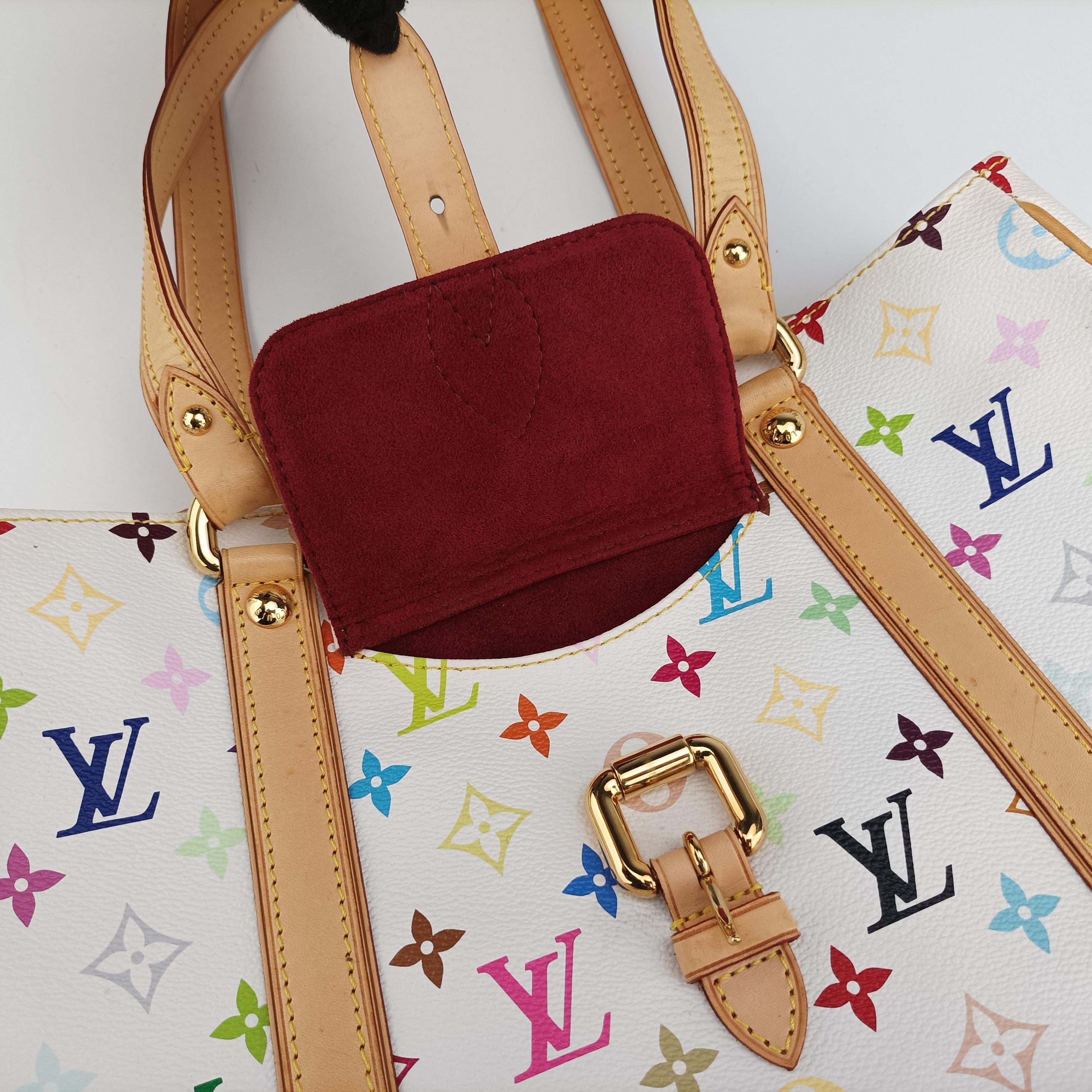 Pre-owned Louis Vuitton AURELIA MM white Monogram Multicolor M40094 shoulderbag | stylenewstar