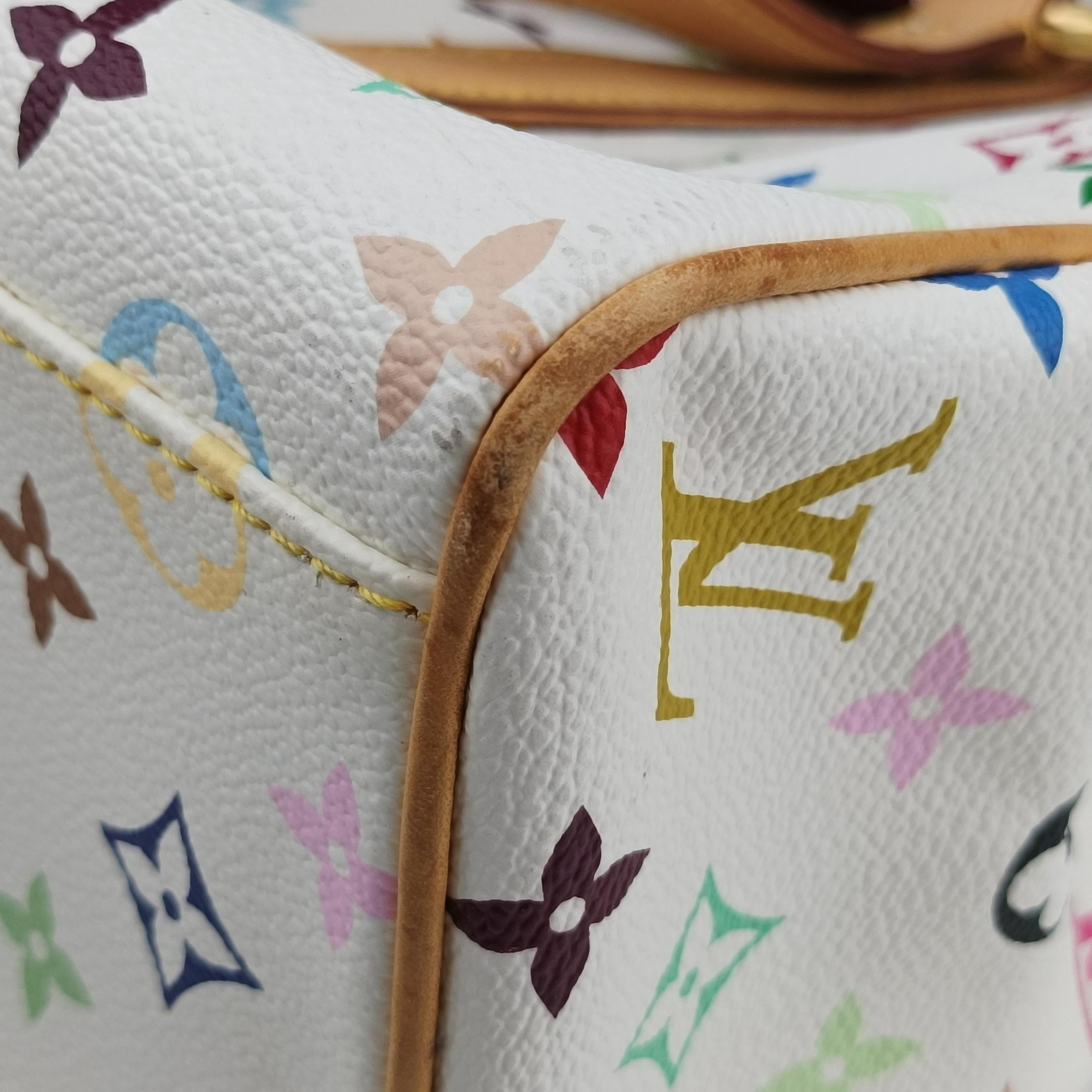 Pre-owned Louis Vuitton AURELIA MM white Monogram Multicolor M40094 shoulderbag | stylenewstar
