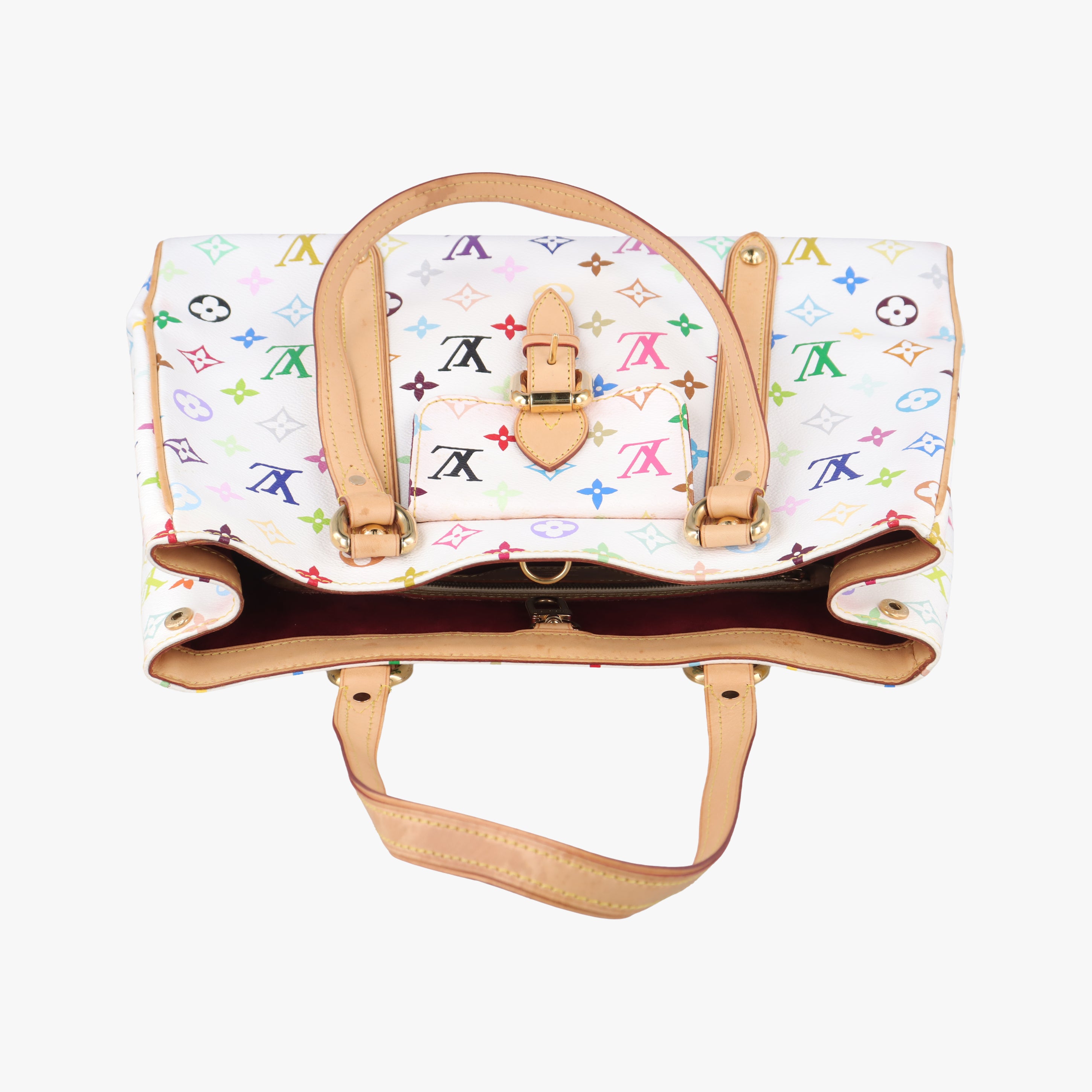 Pre-owned Louis Vuitton AURELIA MM white Monogram Multicolor M40094 shoulderbag | stylenewstar