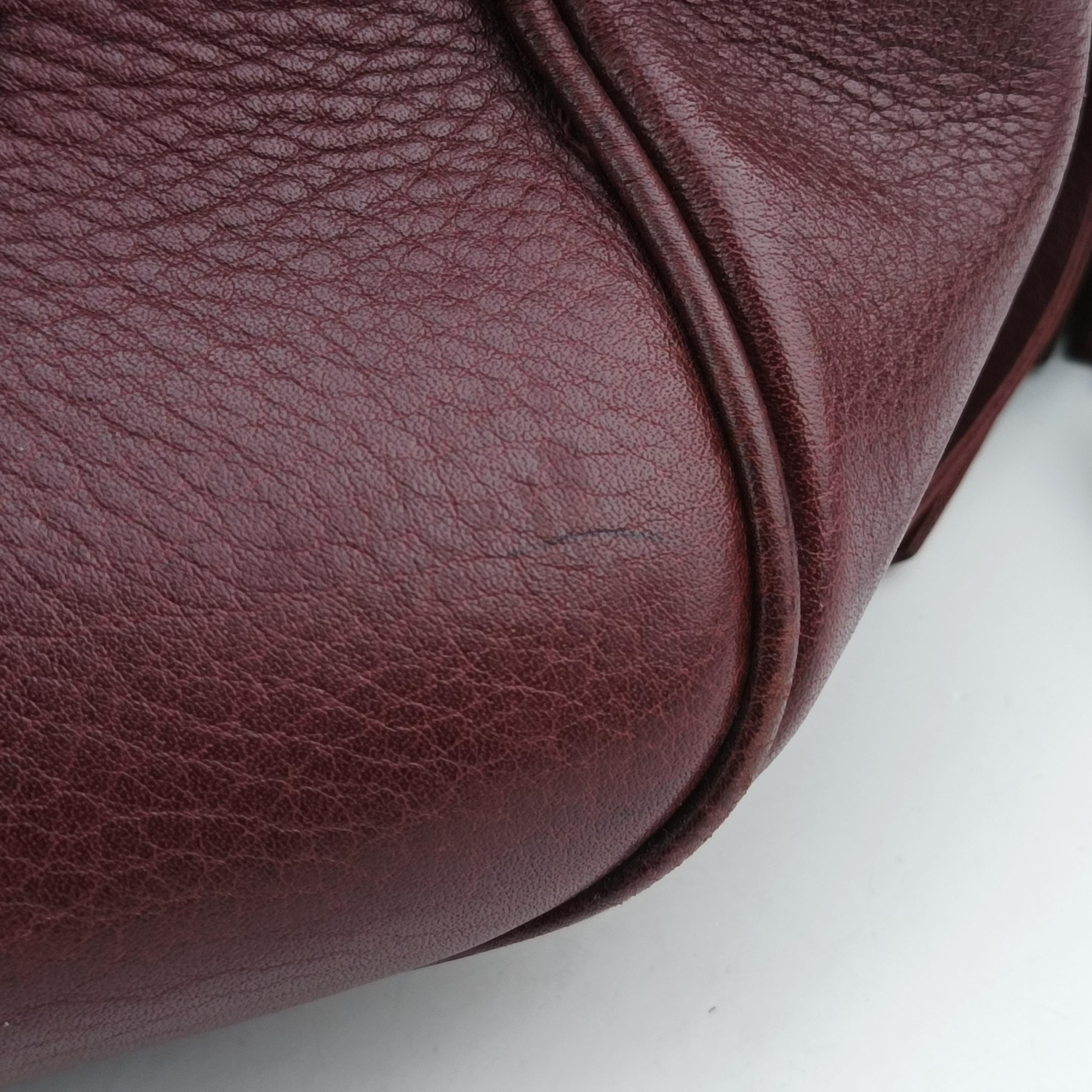 Pre-owned Gucci New Bamboo Tassel khaki×burgundy Leather × fabric 246860 handbag | stylenewstar