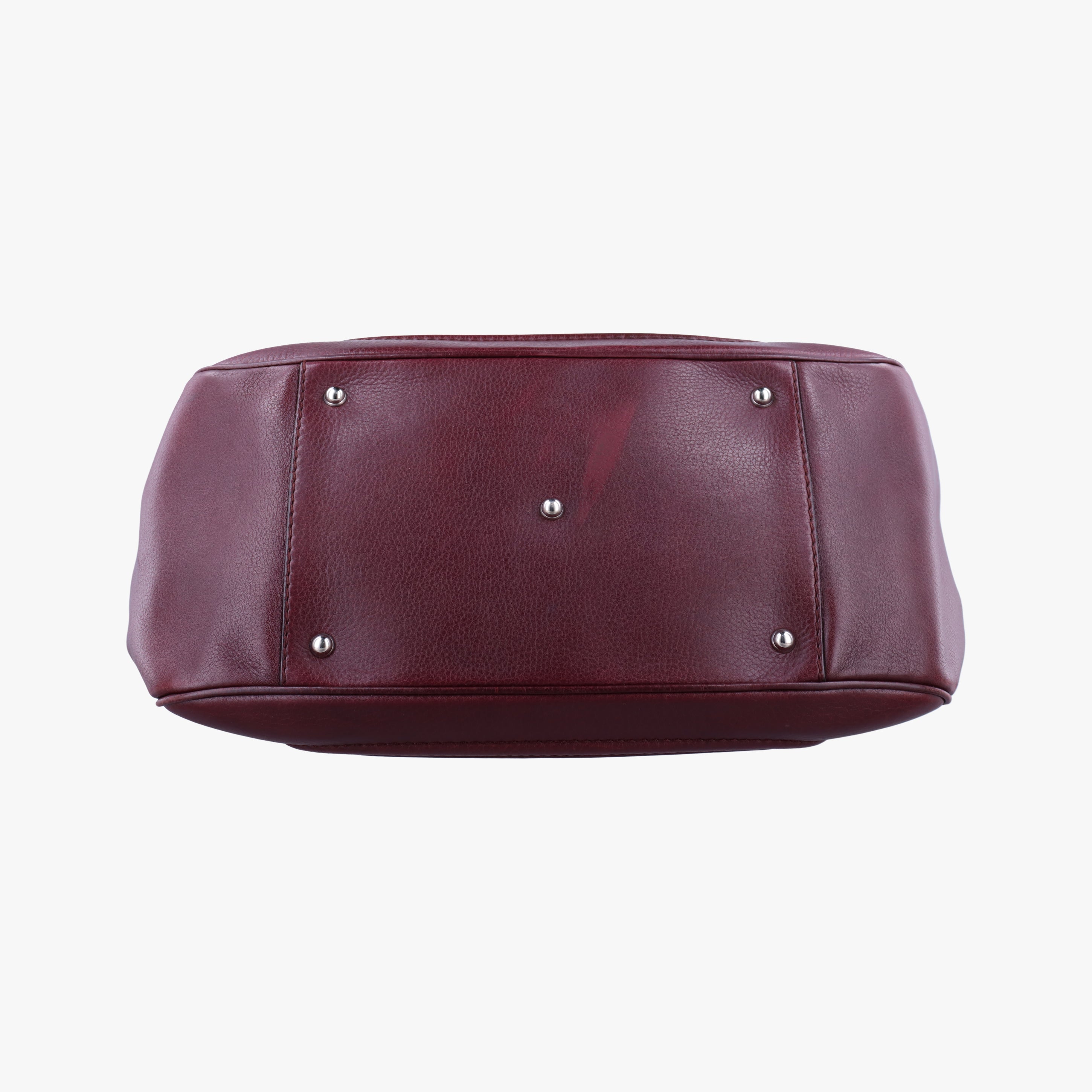 Pre-owned Gucci New Bamboo Tassel khaki×burgundy Leather × fabric 246860 handbag | stylenewstar