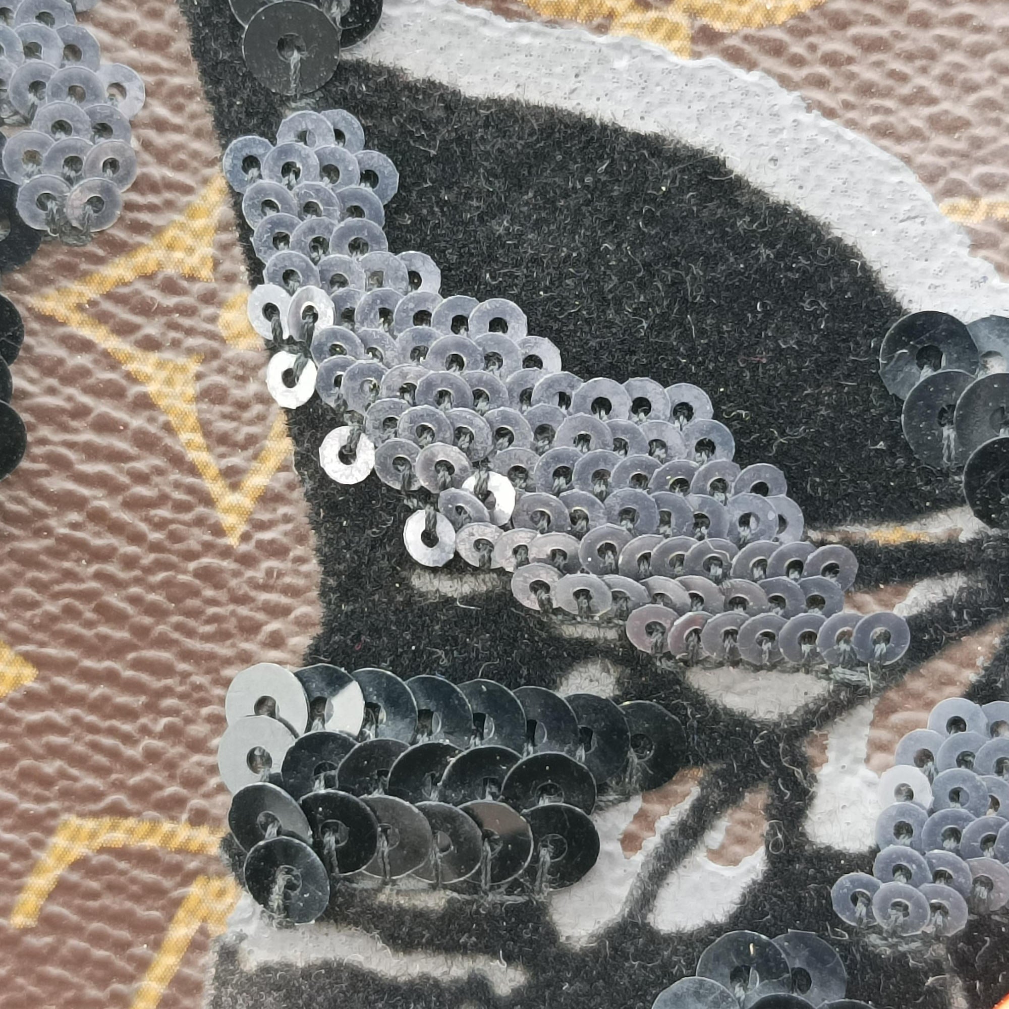 Pre-owned Louis Vuitton Speedy 30 brown×black Monogram Fleur Deug×Sequins M40436 handbag | stylenewstar