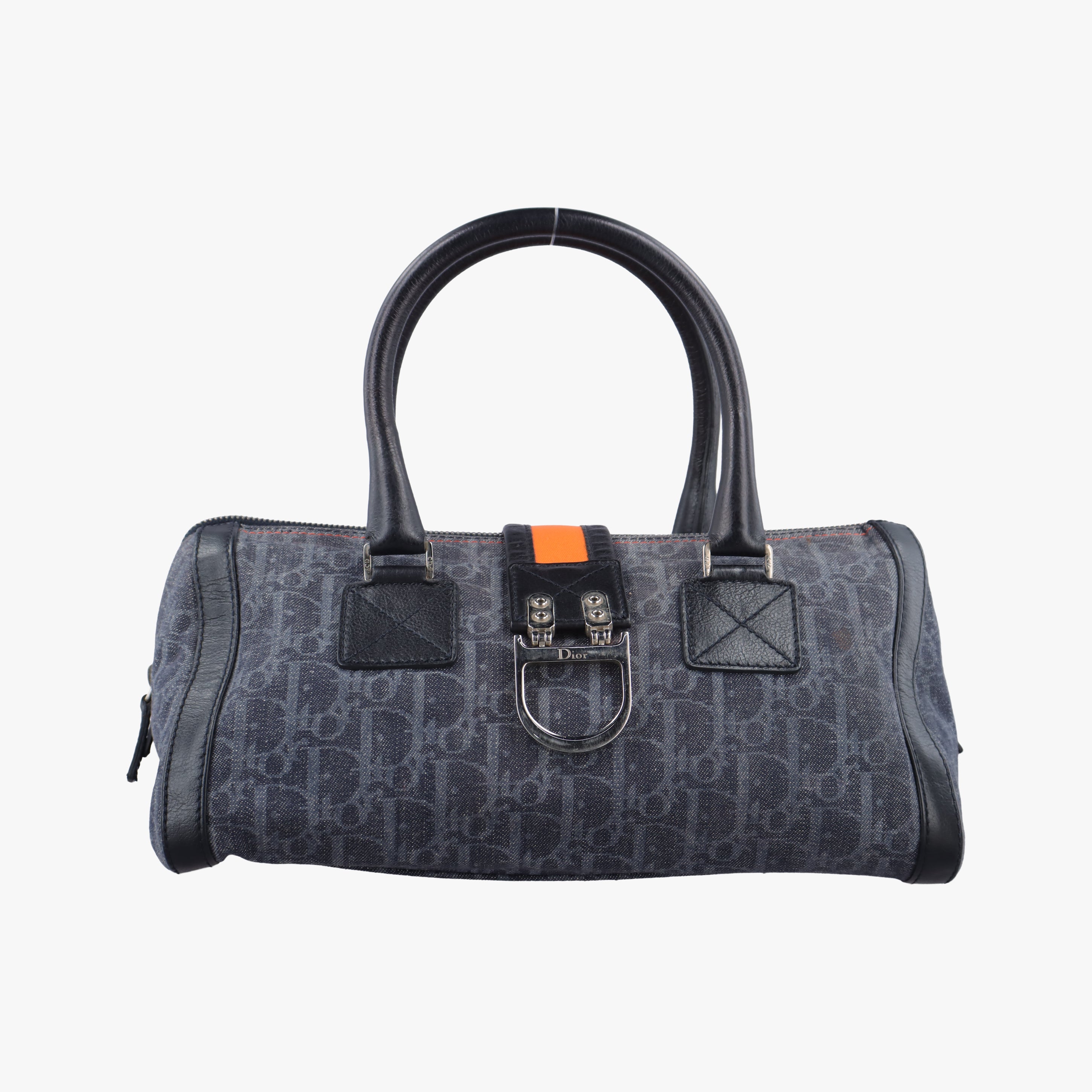 Secondhand Christian Dior Flight Line Trotter navy×Multicolour canvas  handbag | stylenewstar