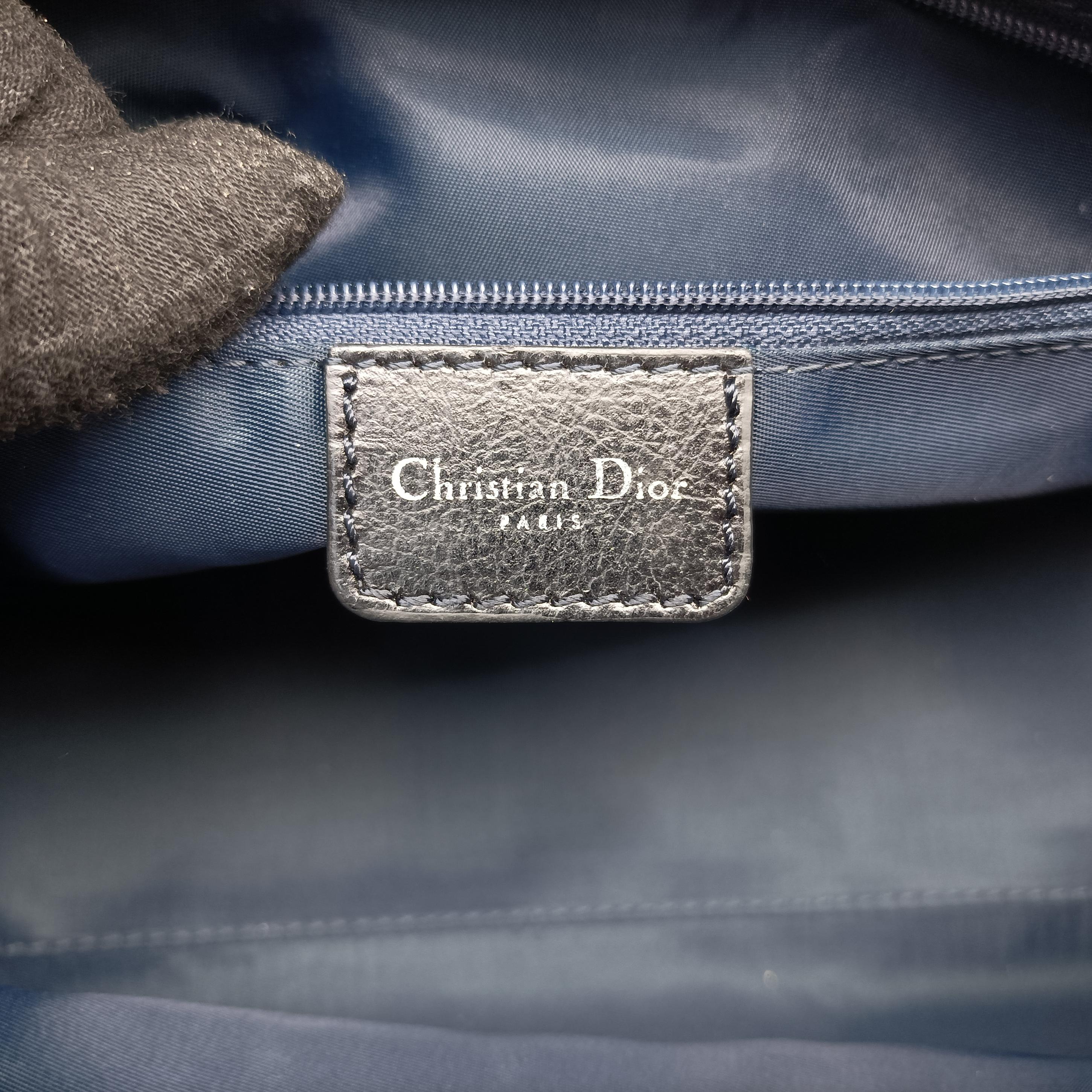 Secondhand Christian Dior Flight Line Trotter navy×Multicolour canvas  handbag | stylenewstar