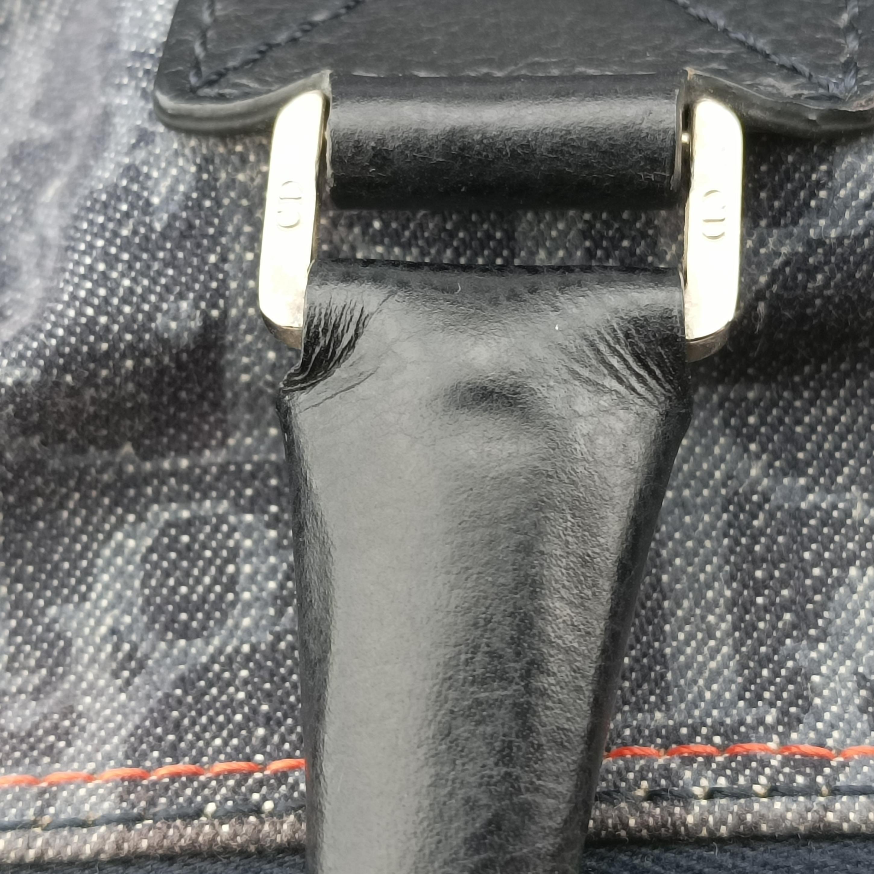 Secondhand Christian Dior Flight Line Trotter navy×Multicolour canvas  handbag | stylenewstar