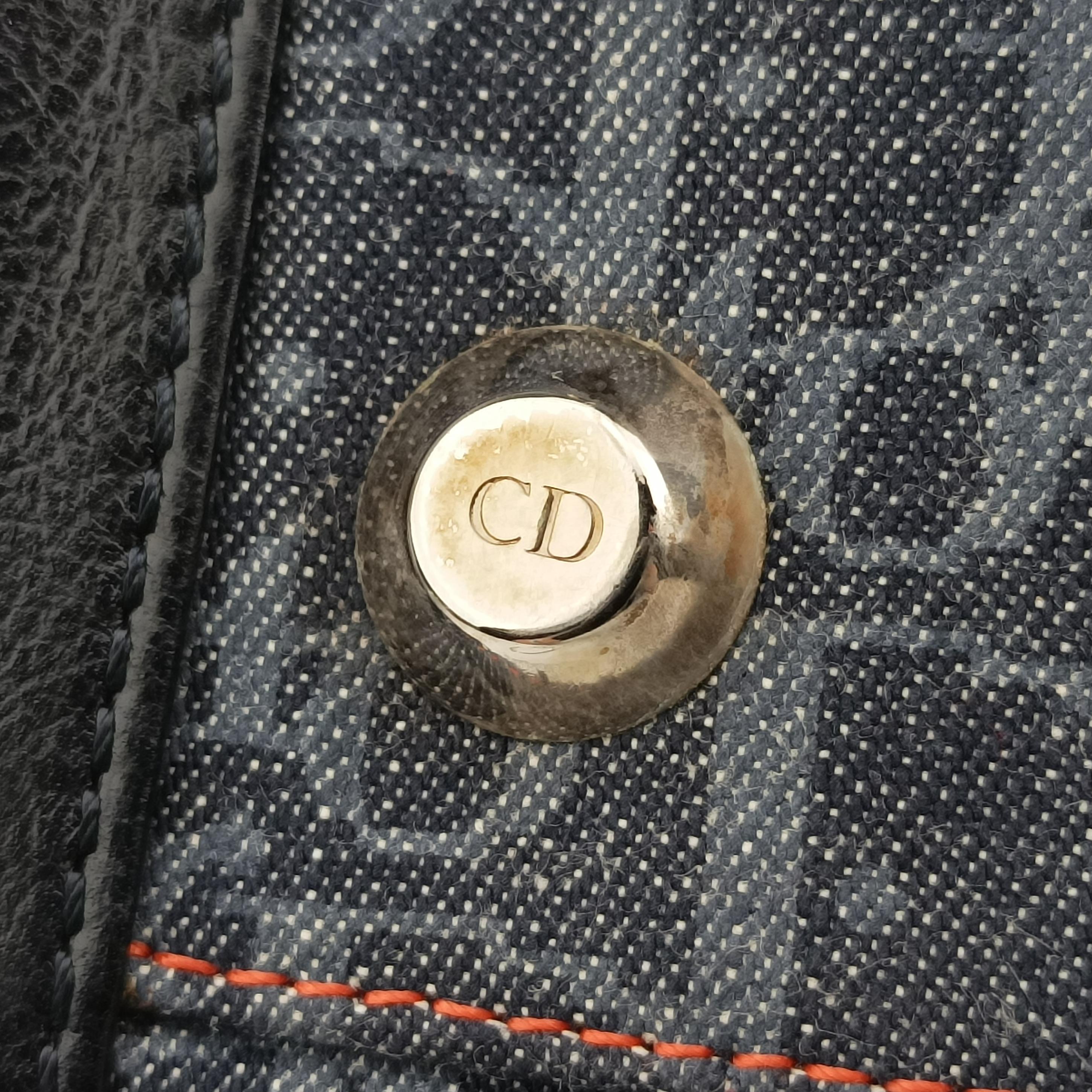 Secondhand Christian Dior Flight Line Trotter navy×Multicolour canvas  handbag | stylenewstar