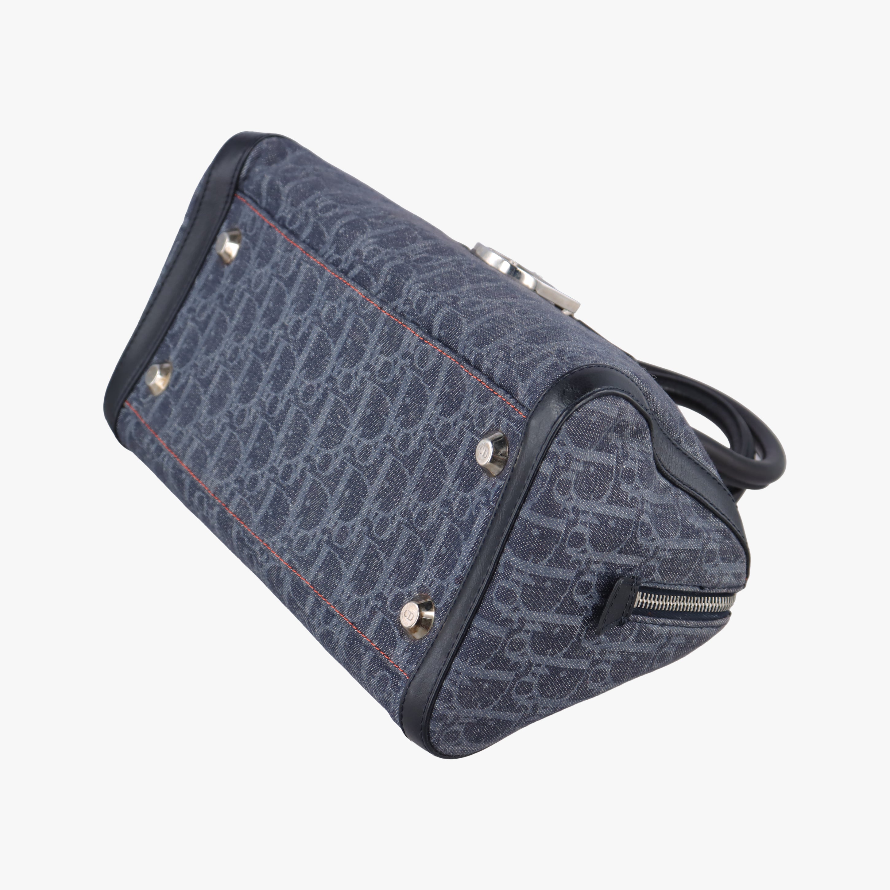 Secondhand Christian Dior Flight Line Trotter navy×Multicolour canvas  handbag | stylenewstar