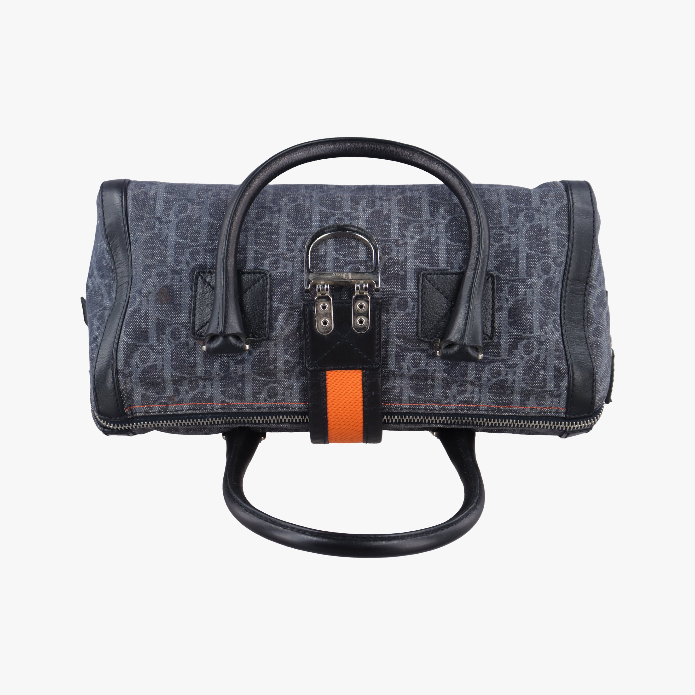 Secondhand Christian Dior Flight Line Trotter navy×Multicolour canvas  handbag | stylenewstar