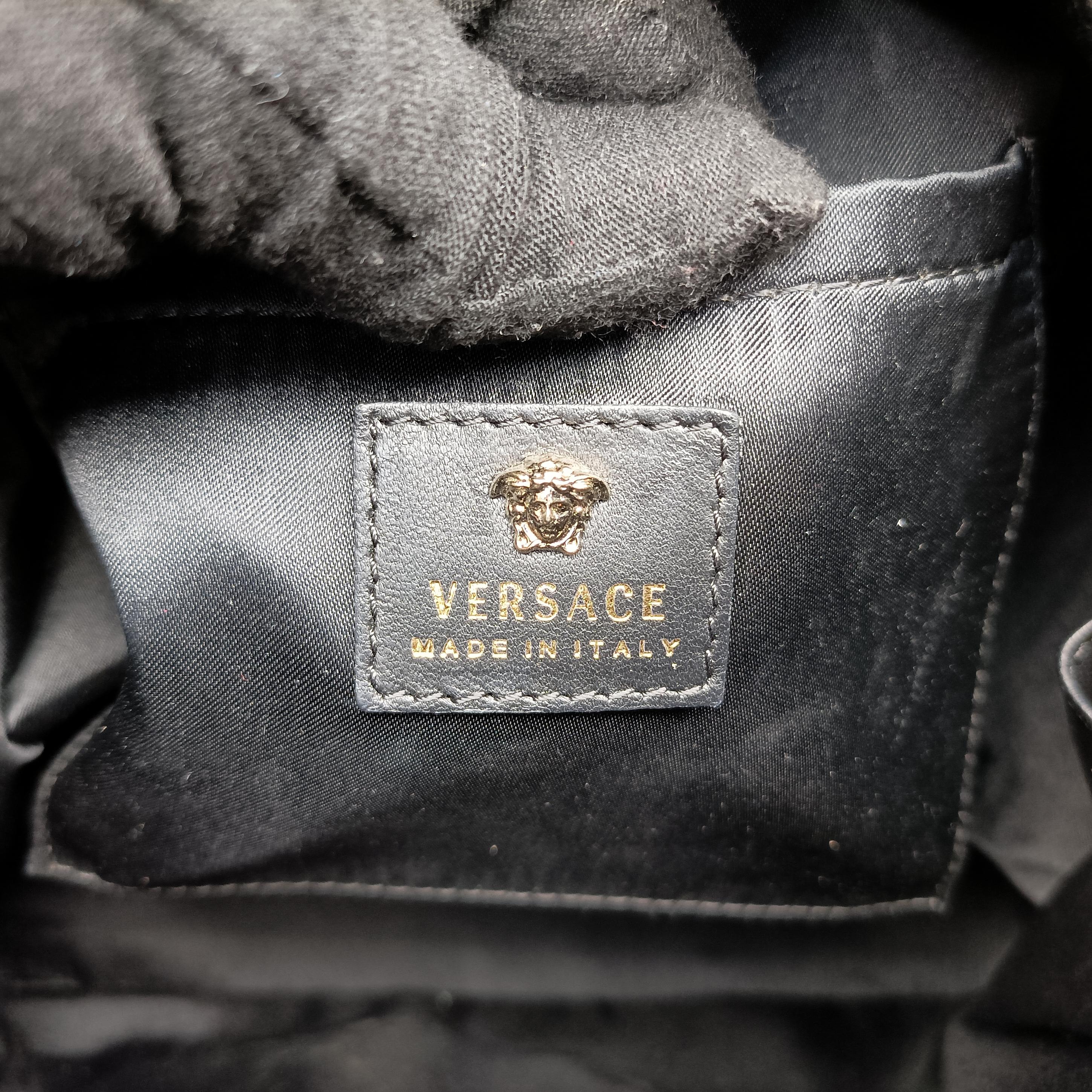 Secondhand VERSACE La Medusa Black Leather  backpack/rucksack | stylenewstar