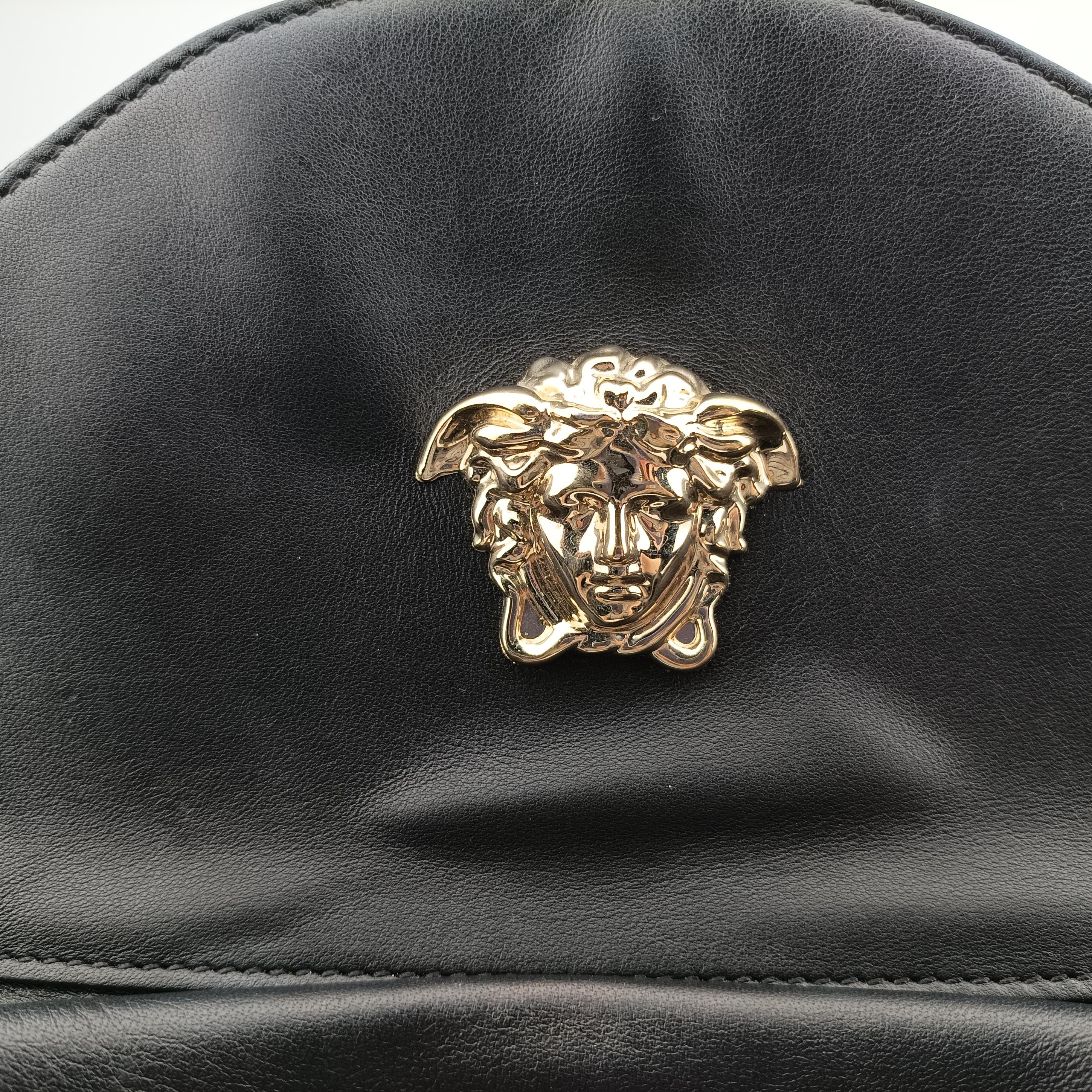 Secondhand VERSACE La Medusa Black Leather  backpack/rucksack | stylenewstar