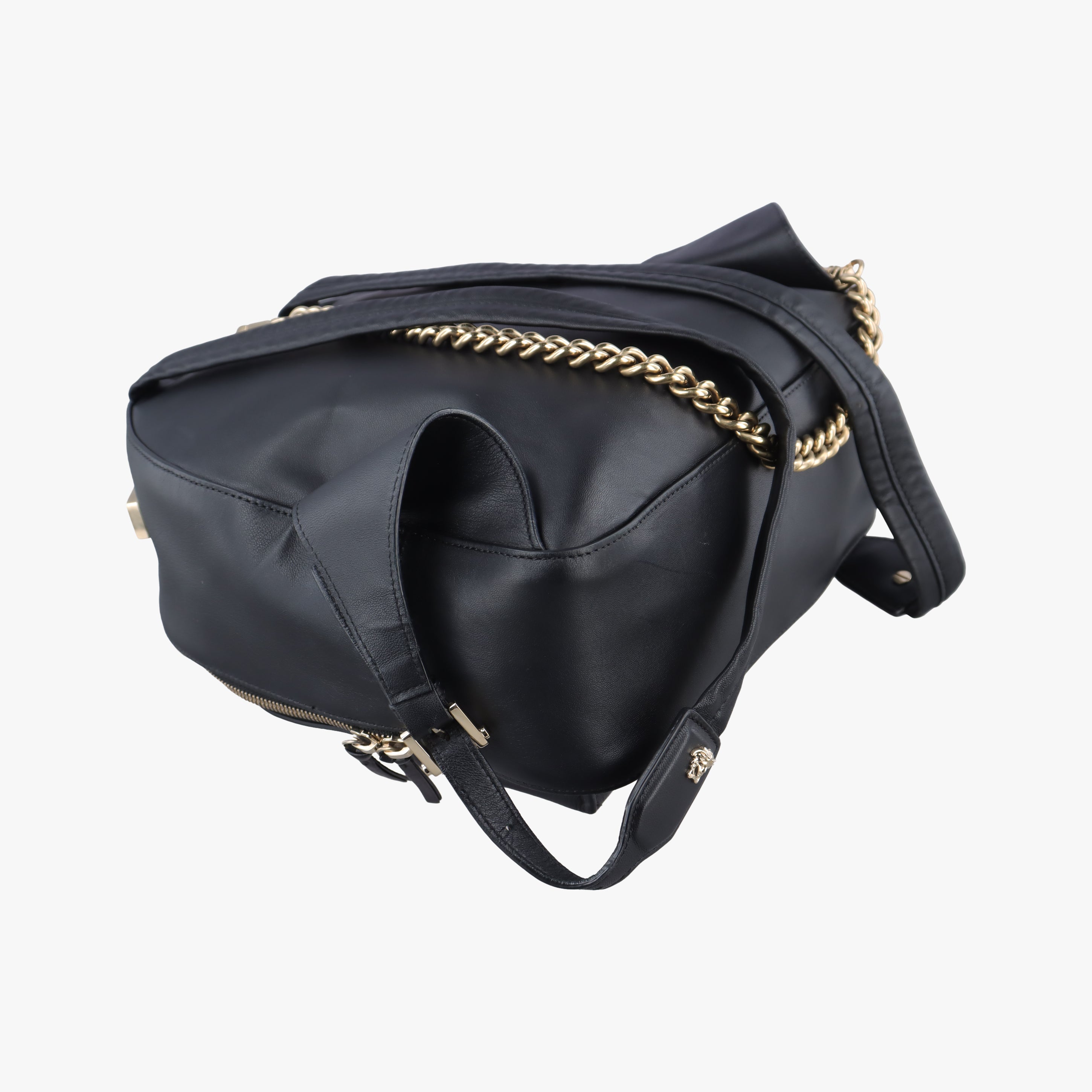 Secondhand VERSACE La Medusa Black Leather  backpack/rucksack | stylenewstar