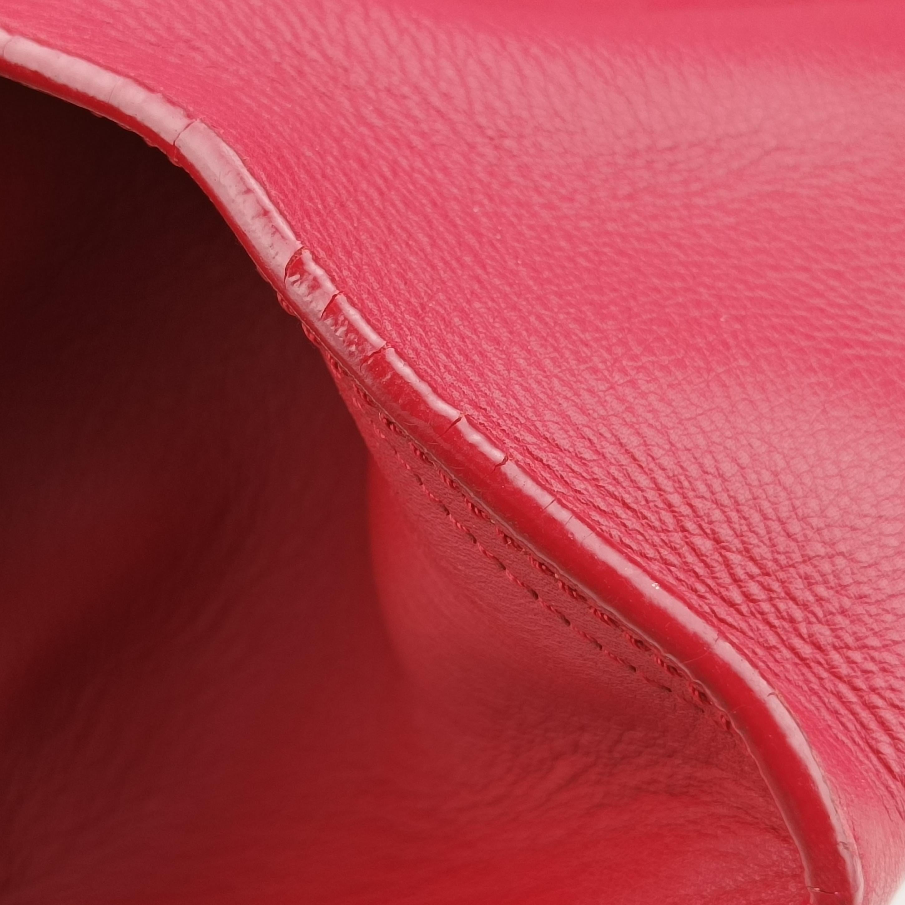 Pre-owned Yves Saint Laurent Y Ligne Petit Cabas Red Leather 311210 shoulderbag | stylenewstar