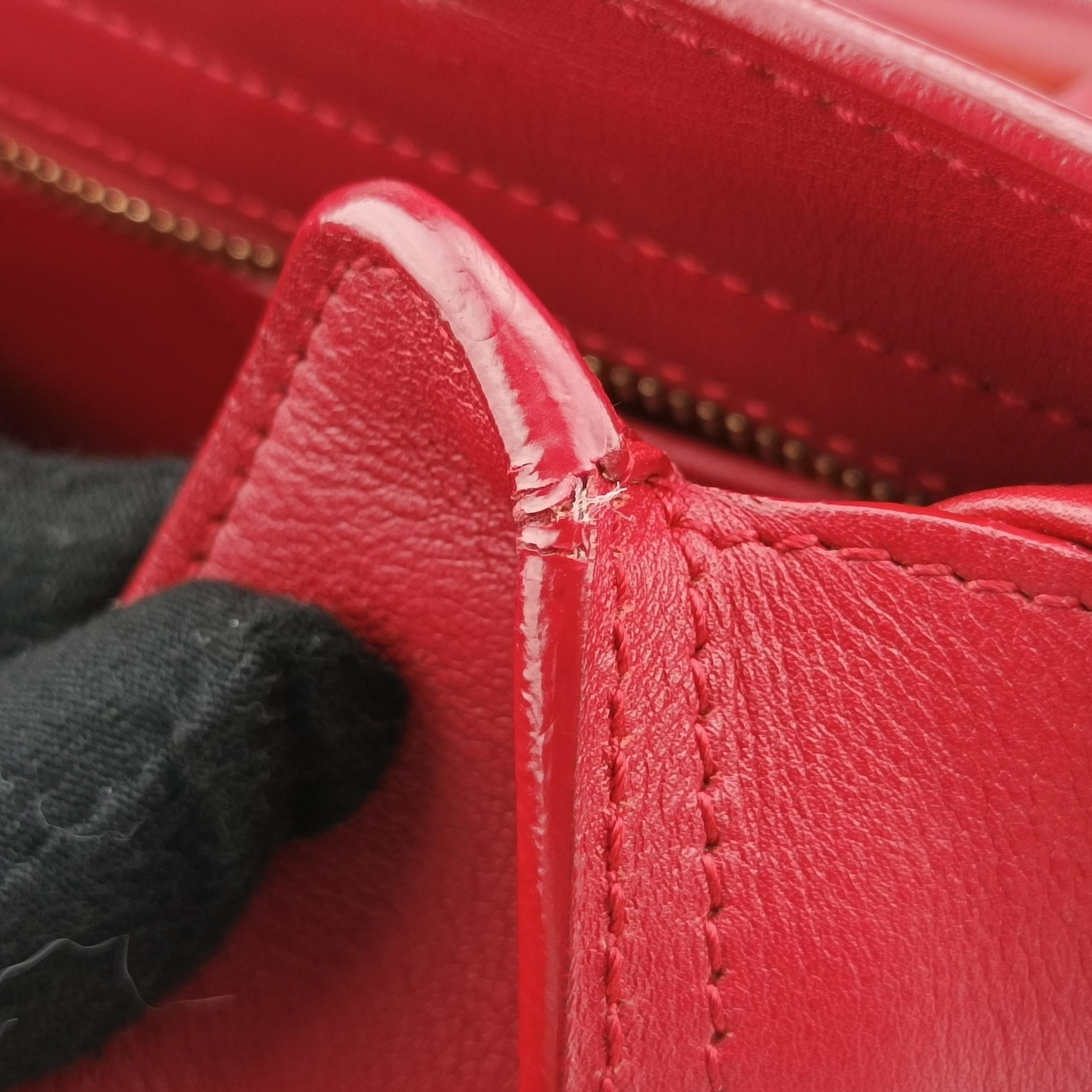 Pre-owned Yves Saint Laurent Y Ligne Petit Cabas Red Leather 311210 shoulderbag | stylenewstar