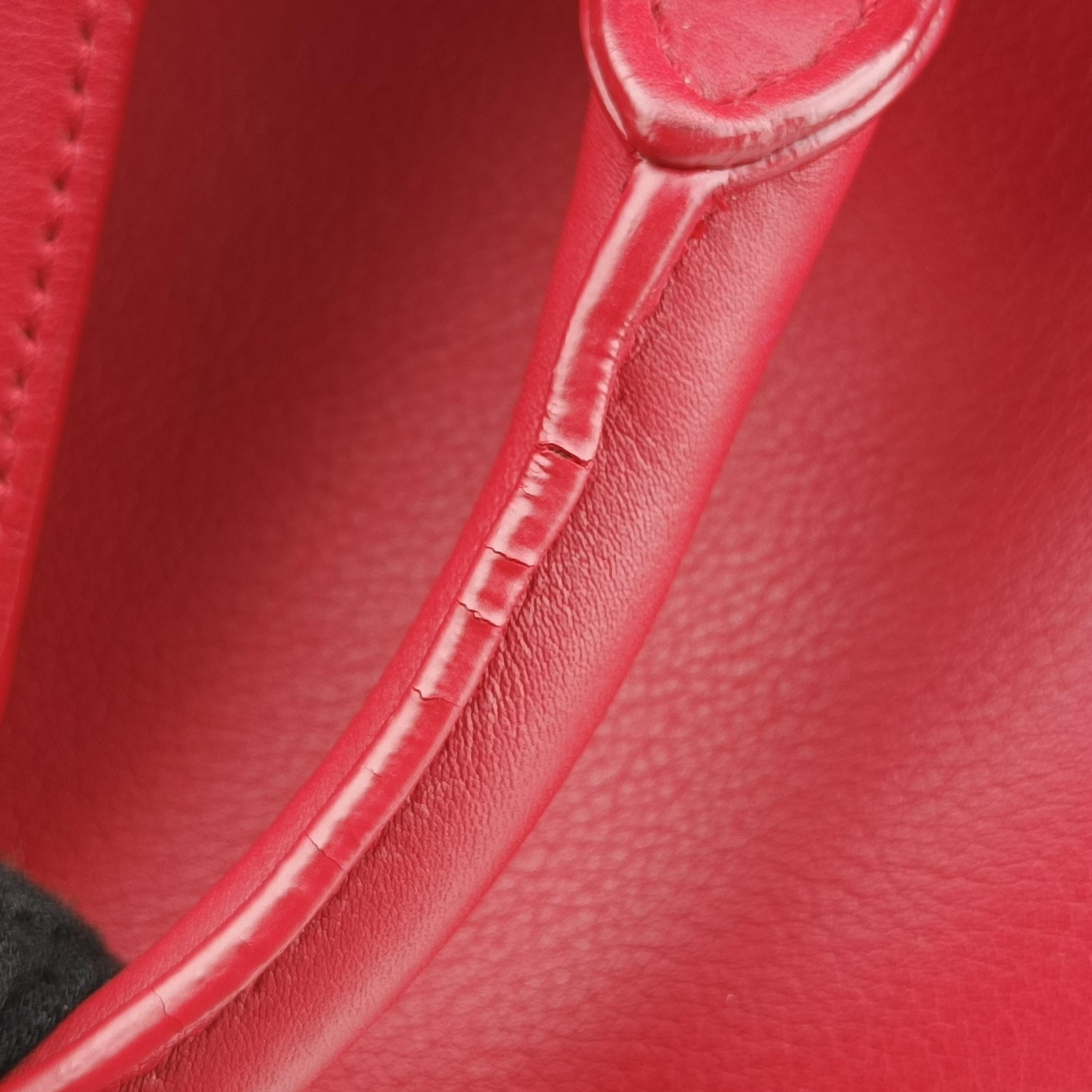 Pre-owned Yves Saint Laurent Y Ligne Petit Cabas Red Leather 311210 shoulderbag | stylenewstar