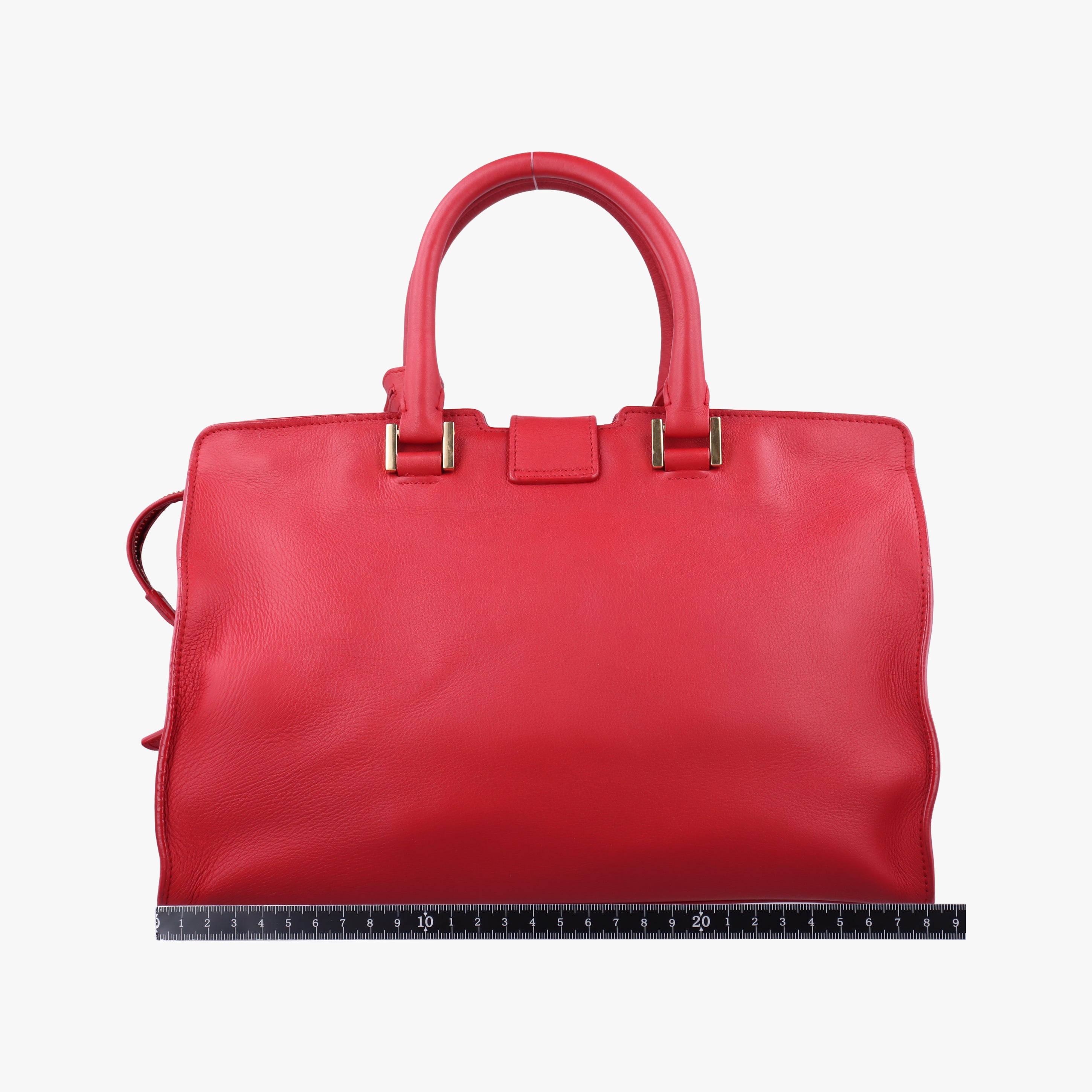 Pre-owned Yves Saint Laurent Y Ligne Petit Cabas Red Leather 311210 shoulderbag | stylenewstar