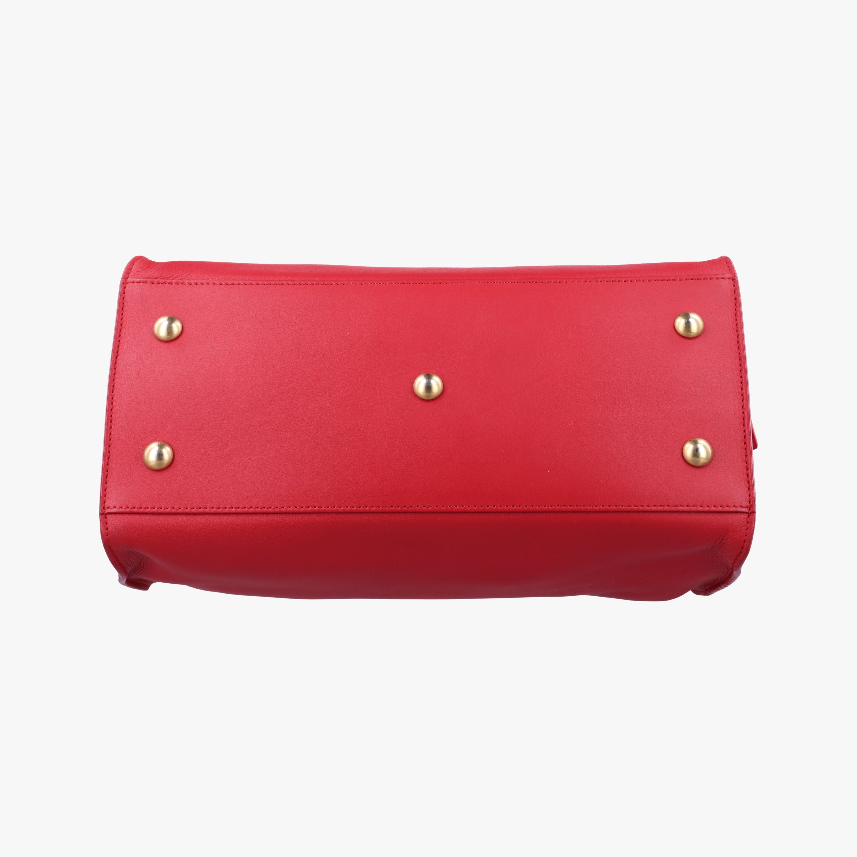 Pre-owned Yves Saint Laurent Y Ligne Petit Cabas Red Leather 311210 shoulderbag | stylenewstar