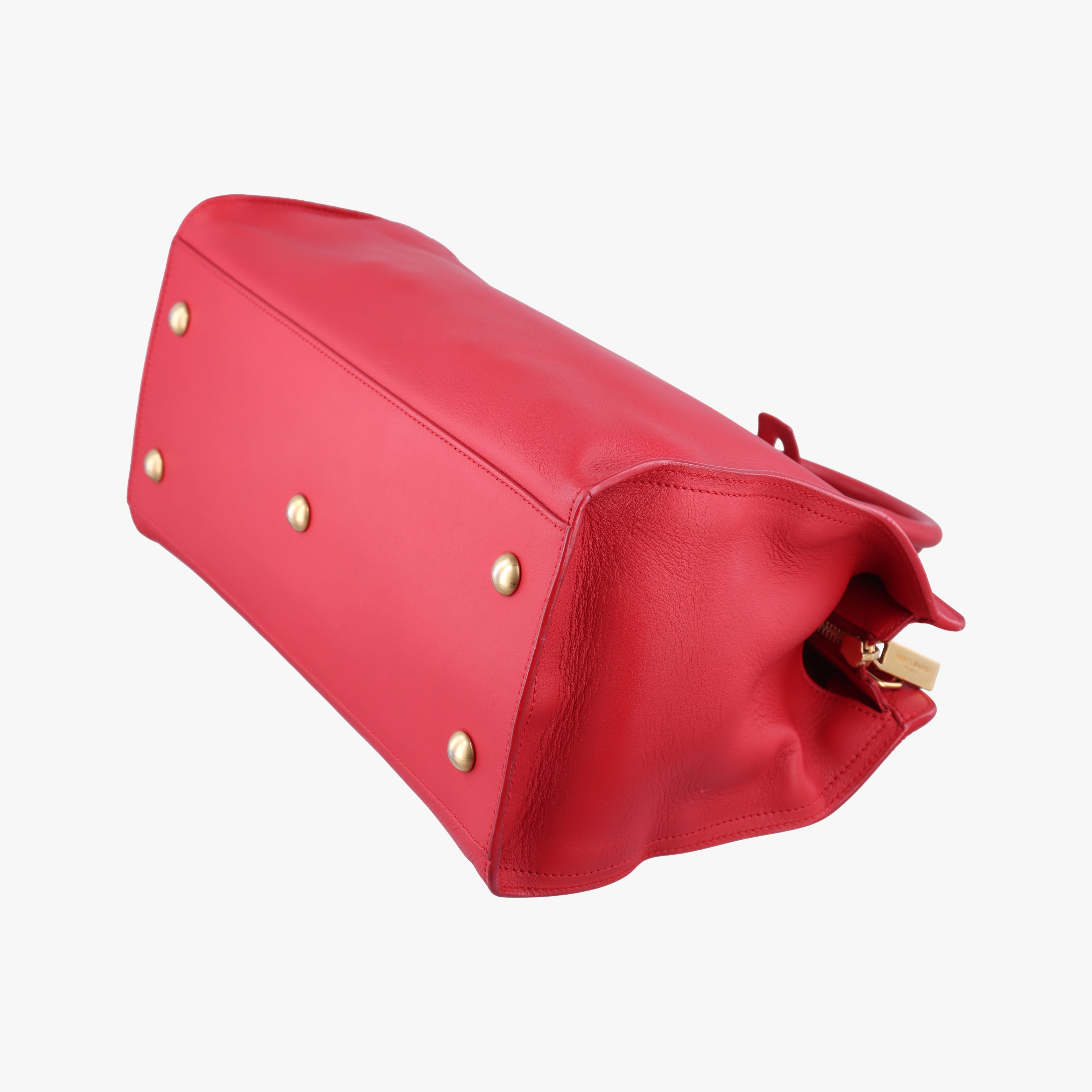 Pre-owned Yves Saint Laurent Y Ligne Petit Cabas Red Leather 311210 shoulderbag | stylenewstar