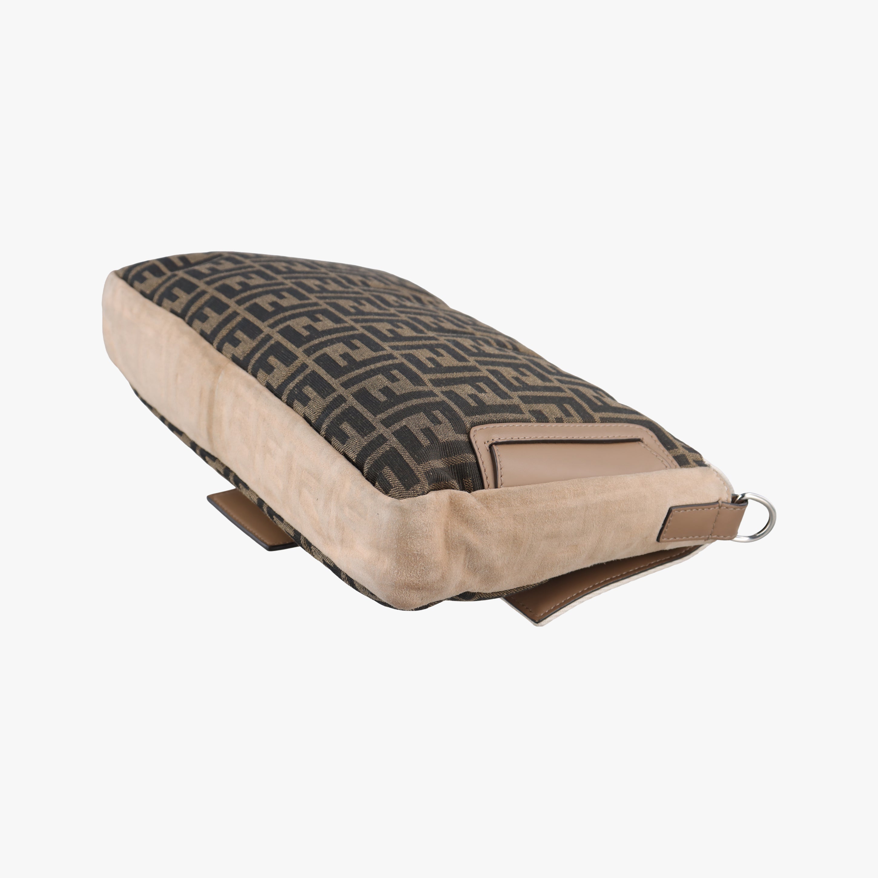 Pre-owned Fendi Baguette Brown x White x Beige canvas×leather 7VA478 shoulderbag | stylenewstar
