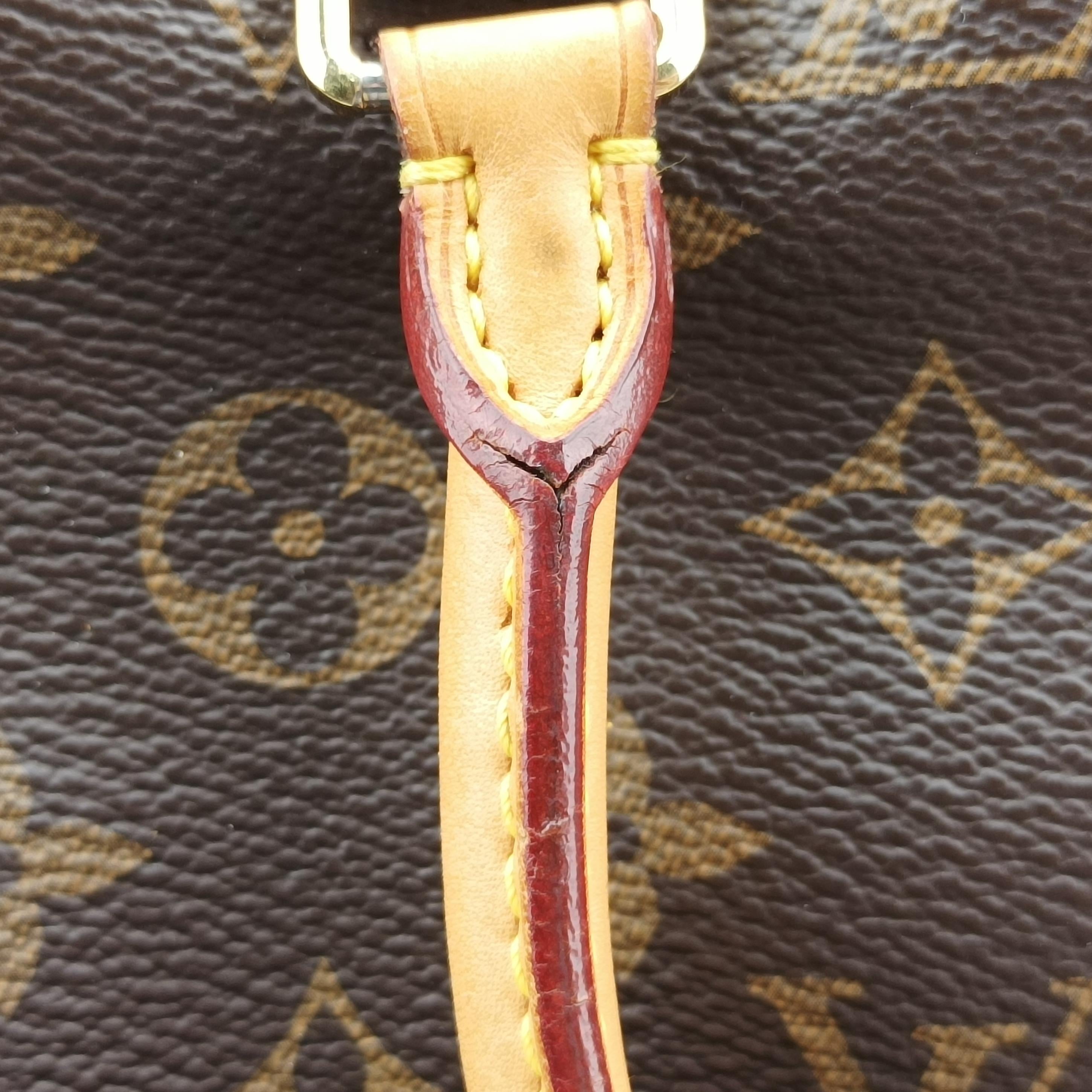 Pre-owned Louis Vuitton PALLAS brown×SAFRAN Monogram Canvas×calf leather M40929 shoulderbag | stylenewstar