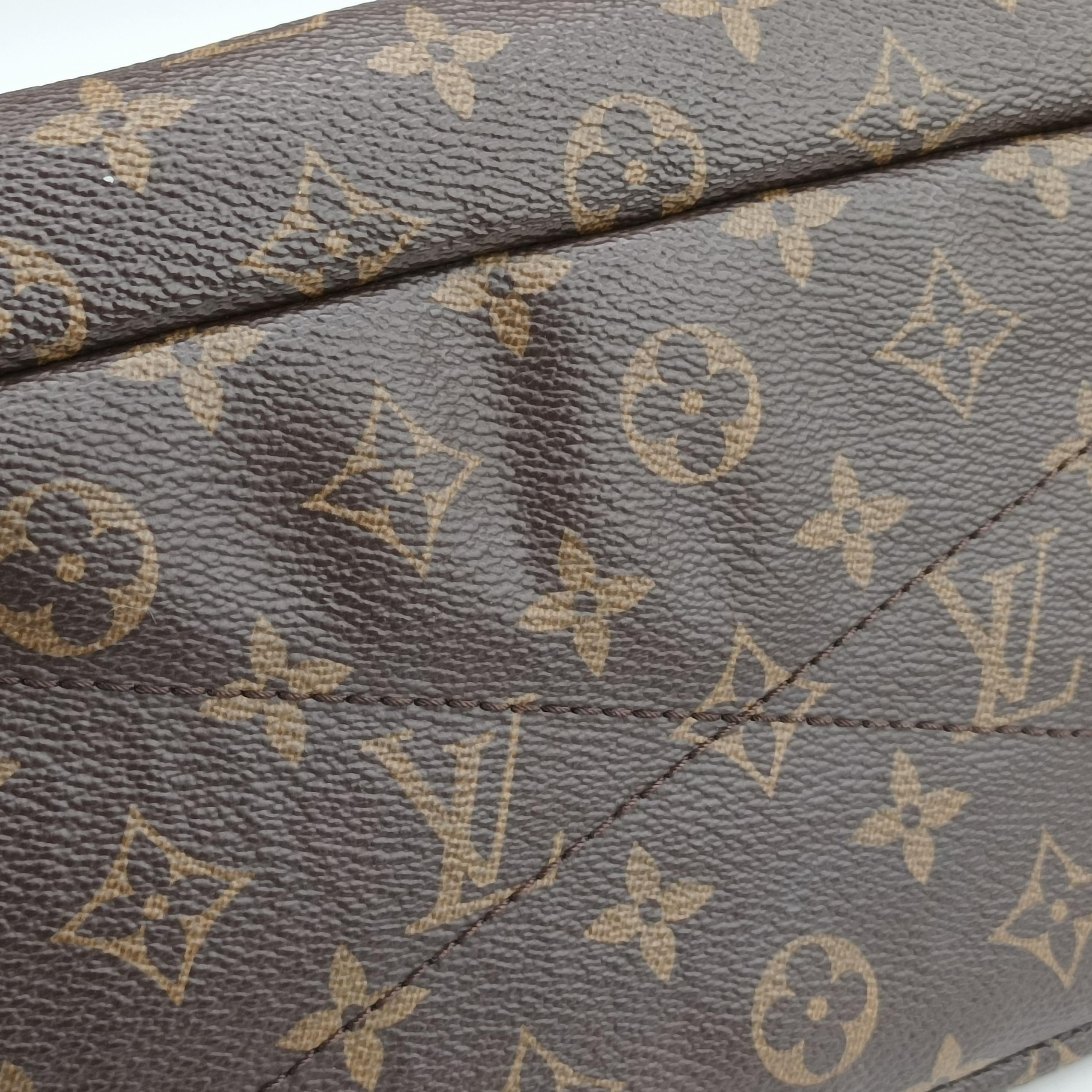 Pre-owned Louis Vuitton PALLAS brown×SAFRAN Monogram Canvas×calf leather M40929 shoulderbag | stylenewstar