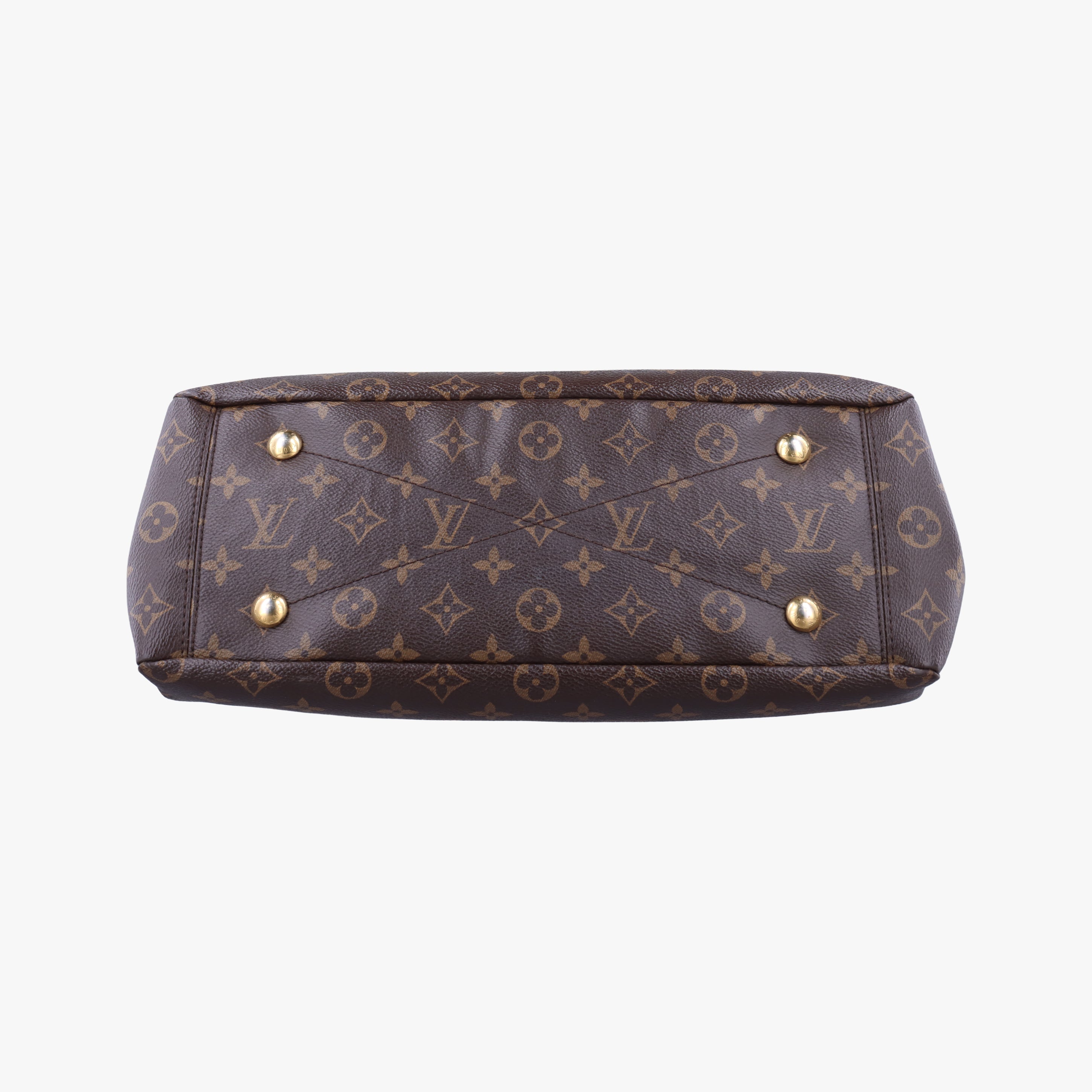 Pre-owned Louis Vuitton PALLAS brown×SAFRAN Monogram Canvas×calf leather M40929 shoulderbag | stylenewstar