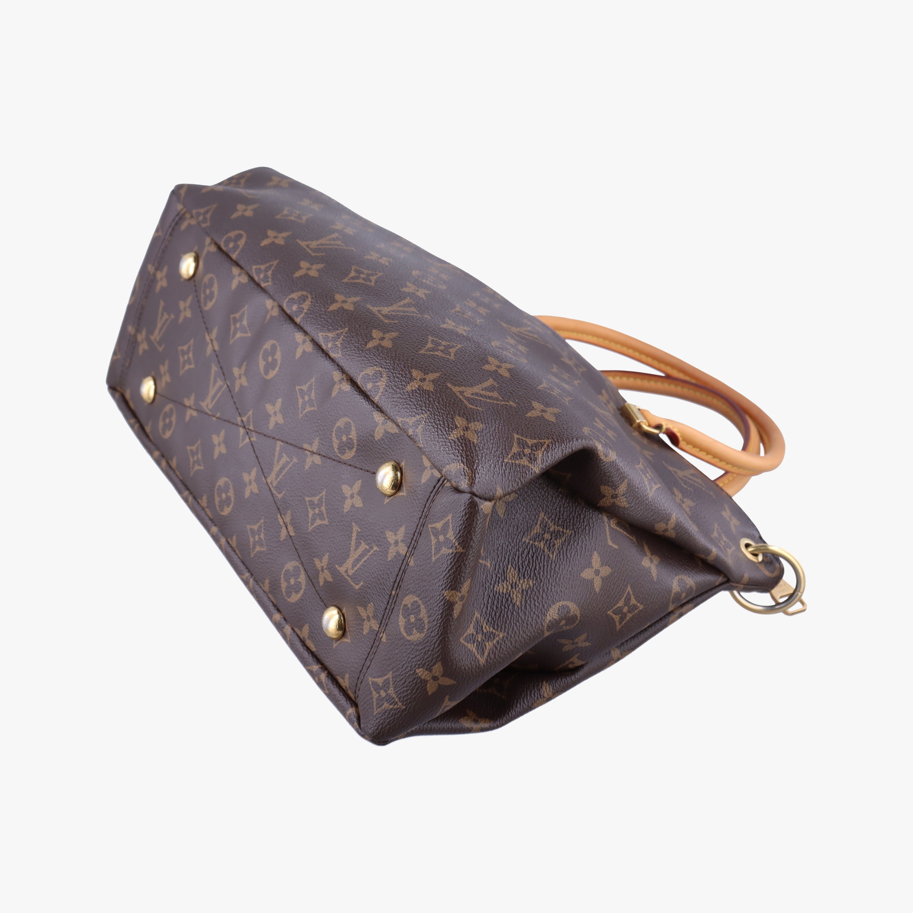 Pre-owned Louis Vuitton PALLAS brown×SAFRAN Monogram Canvas×calf leather M40929 shoulderbag | stylenewstar