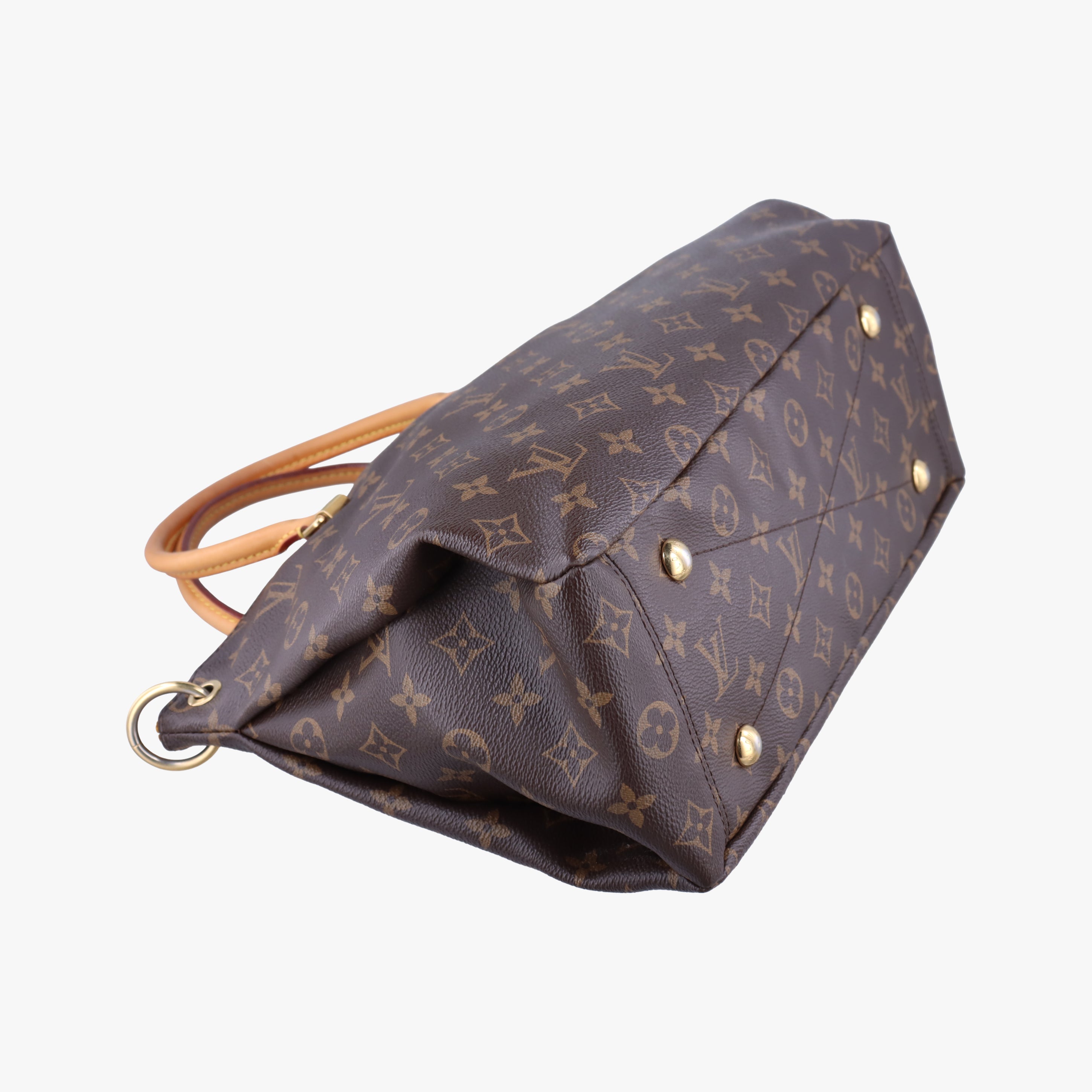 Pre-owned Louis Vuitton PALLAS brown×SAFRAN Monogram Canvas×calf leather M40929 shoulderbag | stylenewstar