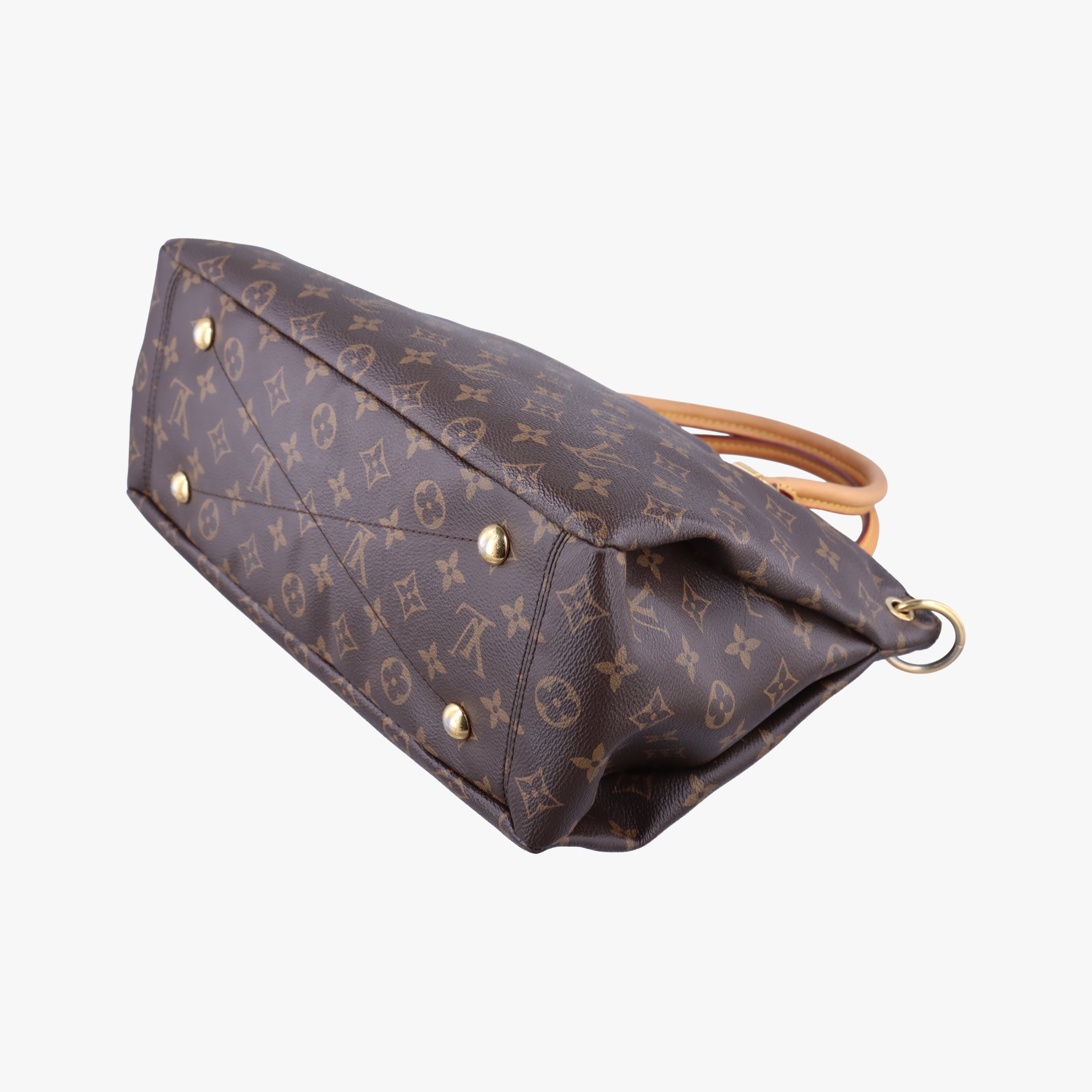 Pre-owned Louis Vuitton PALLAS brown×SAFRAN Monogram Canvas×calf leather M40929 shoulderbag | stylenewstar