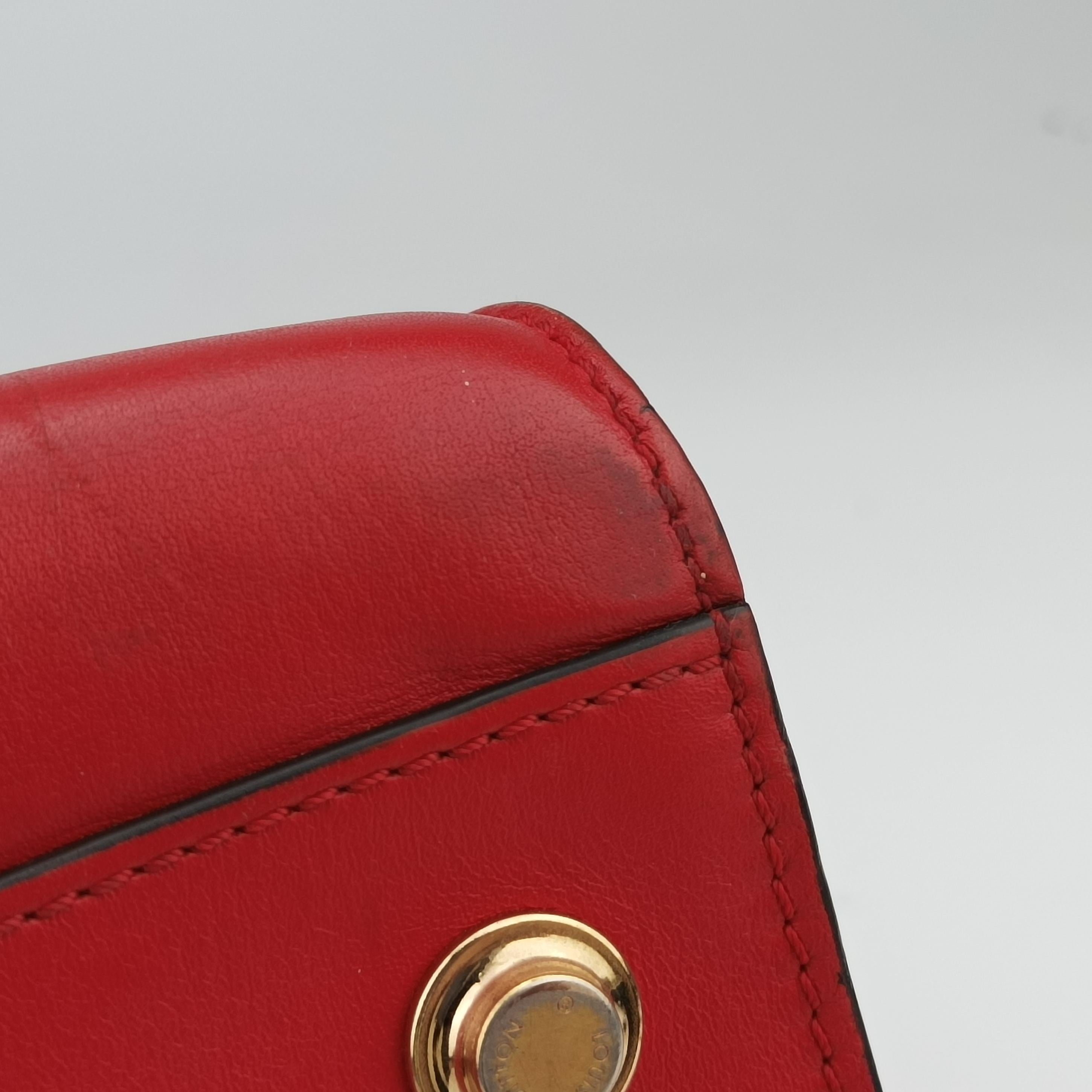Pre-owned Louis Vuitton City Steamer MM Ruby×Noir Leather M42594 shoulderbag | stylenewstar