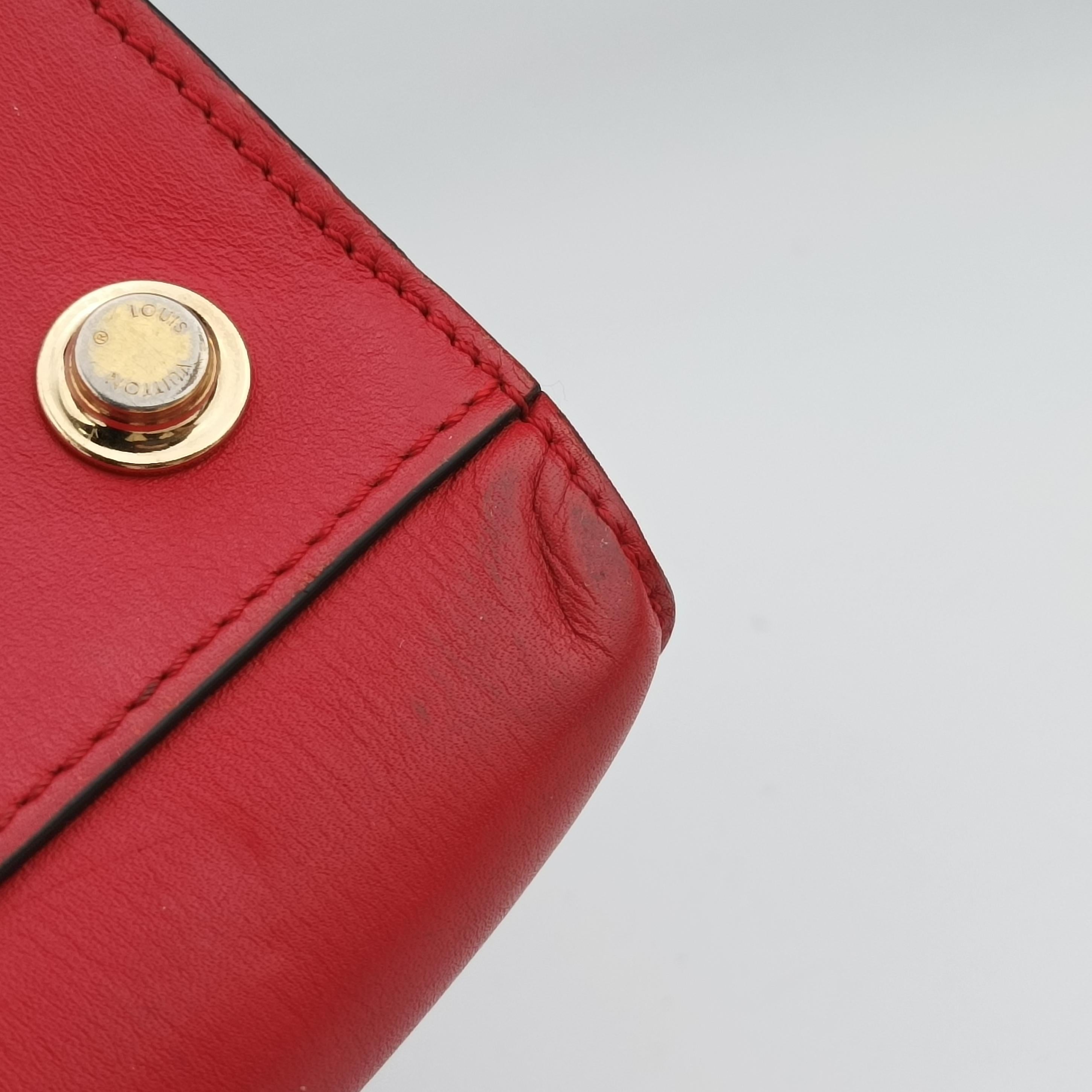 Pre-owned Louis Vuitton City Steamer MM Ruby×Noir Leather M42594 shoulderbag | stylenewstar
