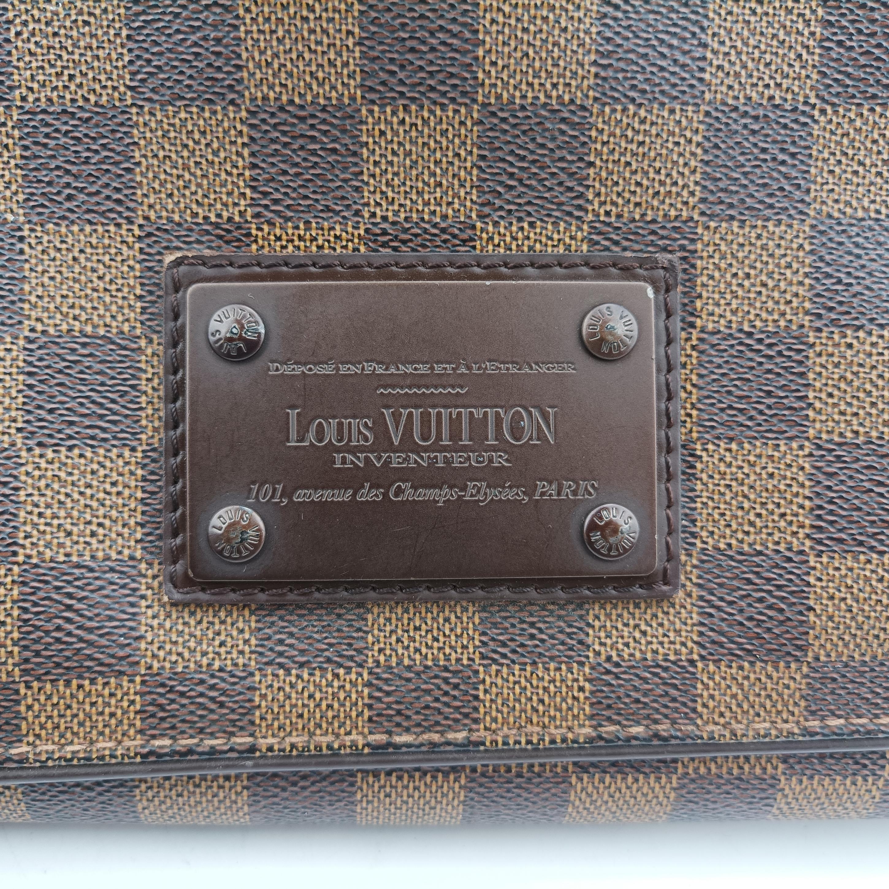 Secondhand Louis Vuitton BROOKLYN MM EBENE Damier Canvas N51211 shoulderbag | stylenewstar