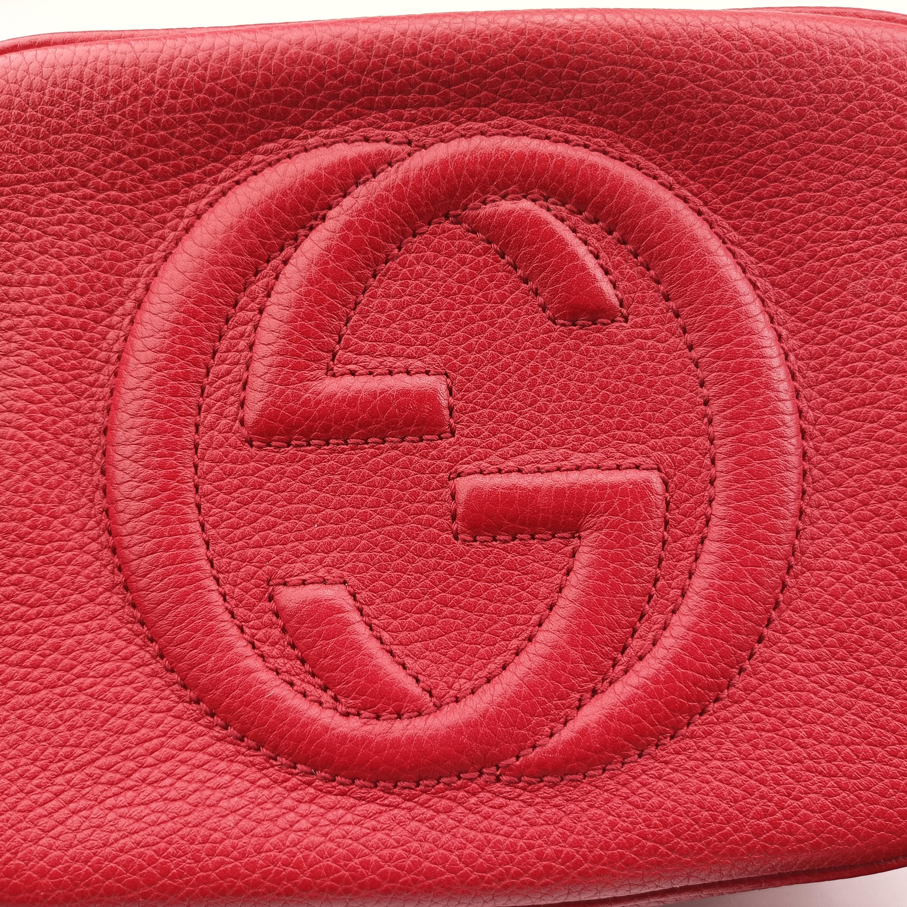 Pre-owned Gucci Soho Red Leather 308364 shoulderbag | stylenewstar