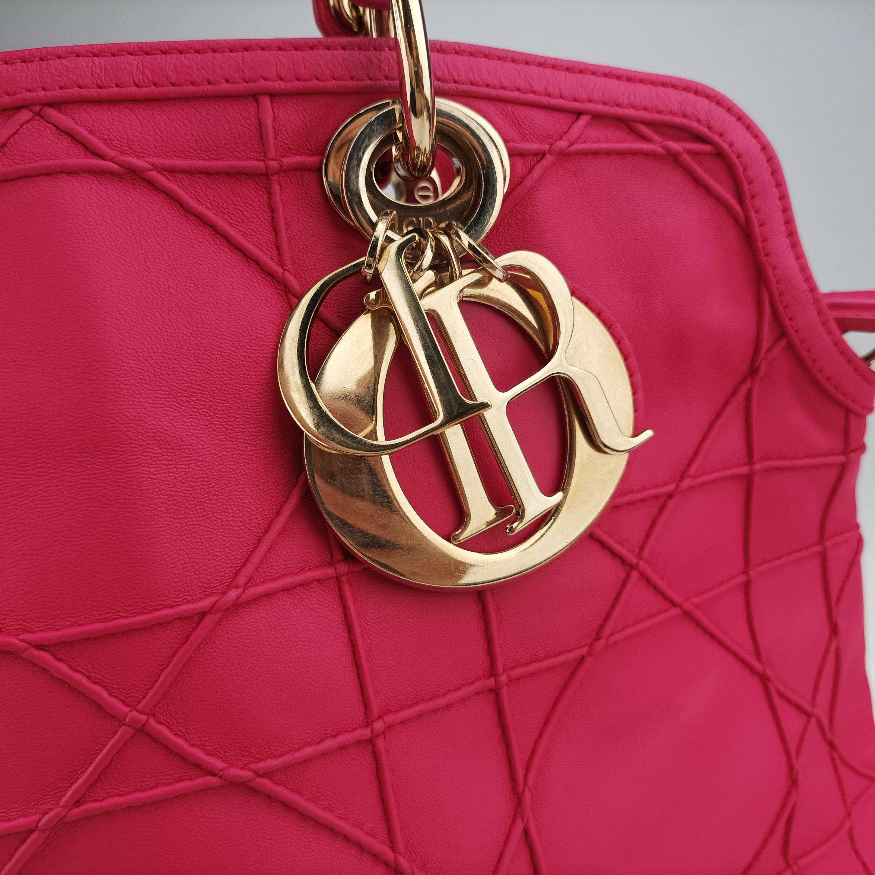 Pre-owned Christian Dior Granville Rose lambskin  shoulderbag | stylenewstar