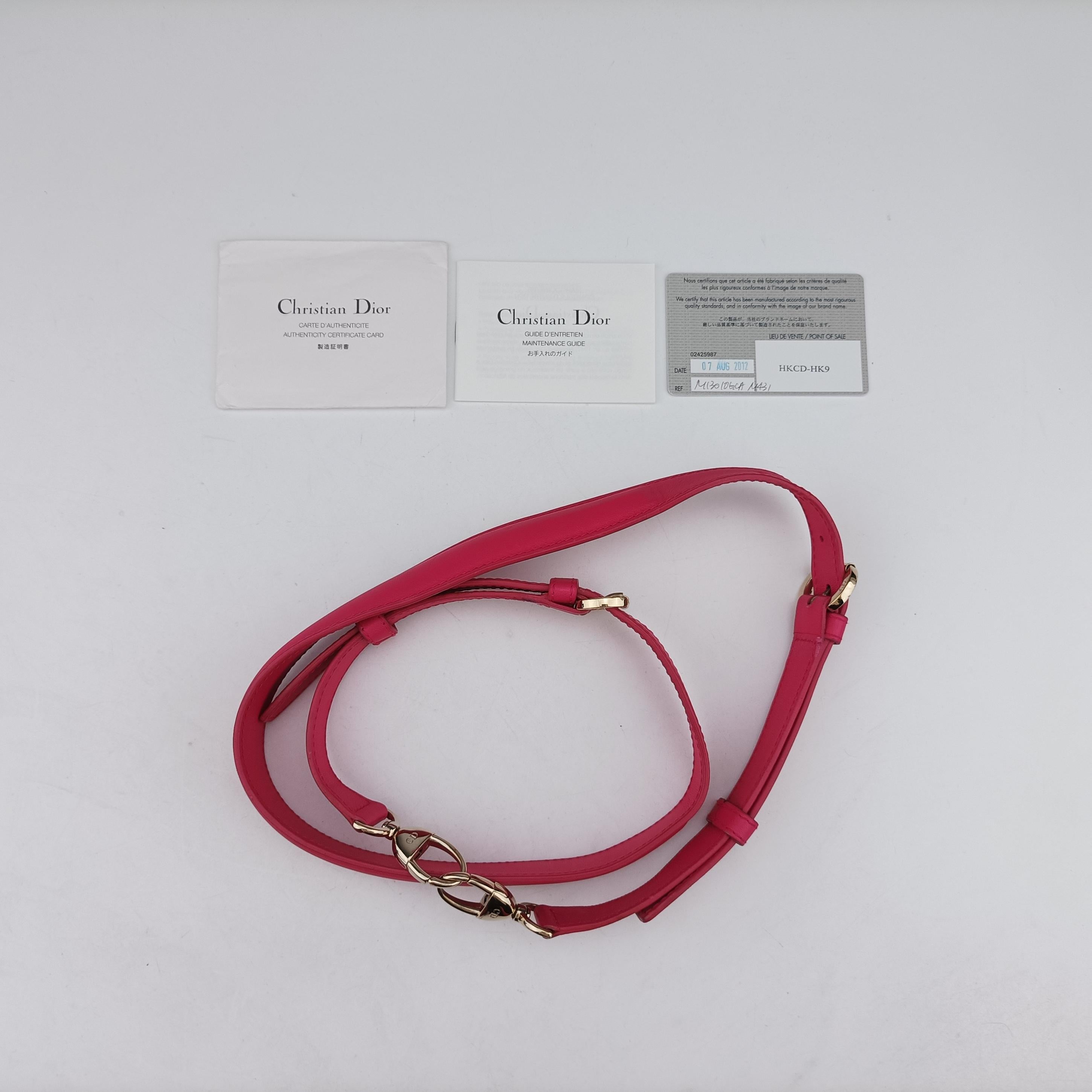 Pre-owned Christian Dior Granville Rose lambskin  shoulderbag | stylenewstar