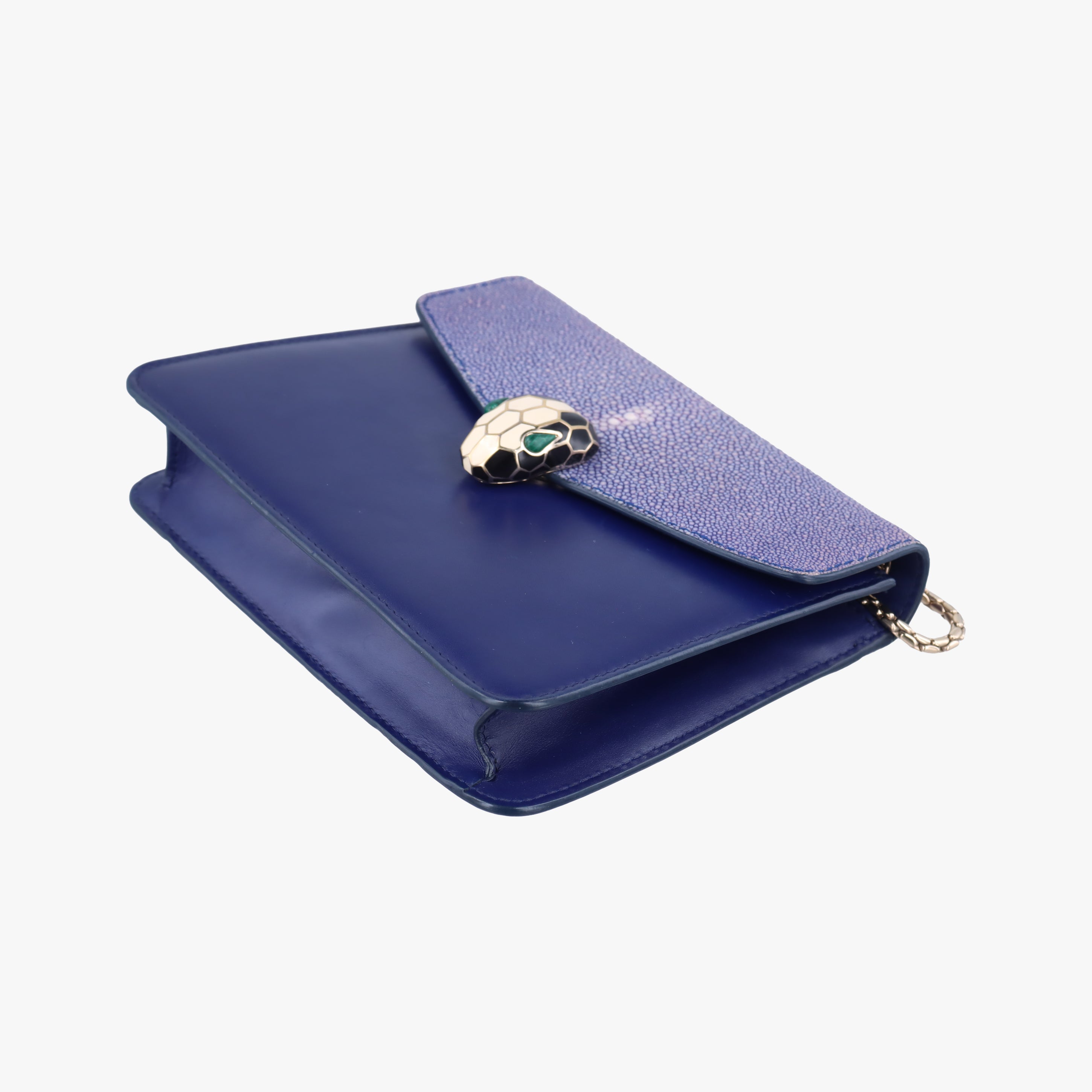 Pre-owned Bvlgari Serpenti Purple x Light Purple Galuchat Skin×Leather  shoulderbag | stylenewstar