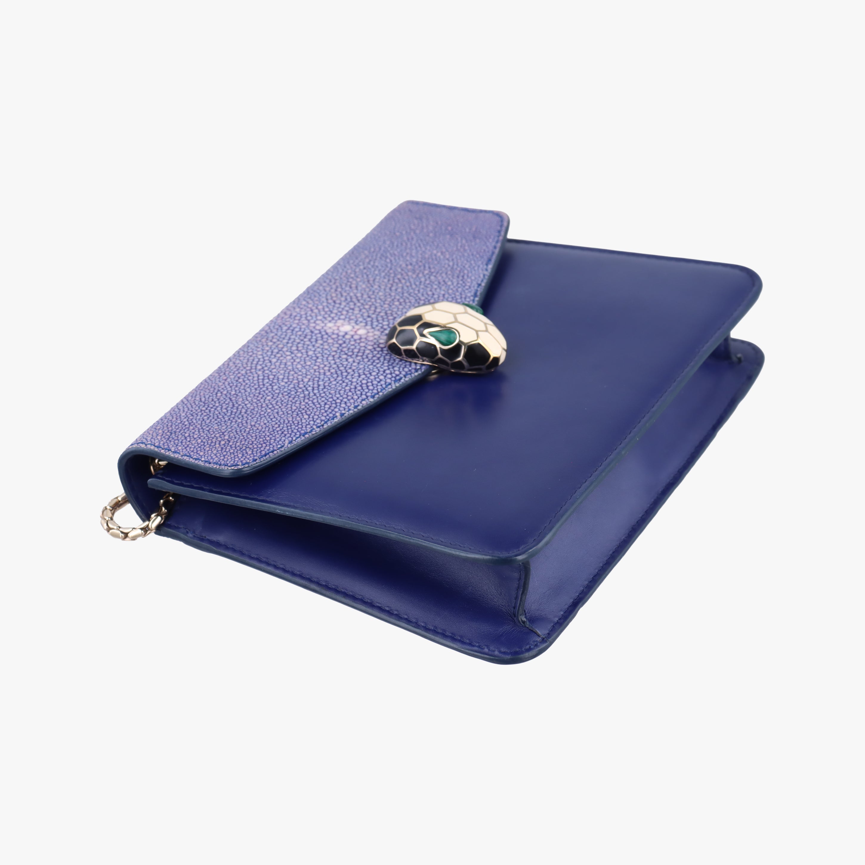 Pre-owned Bvlgari Serpenti Purple x Light Purple Galuchat Skin×Leather  shoulderbag | stylenewstar