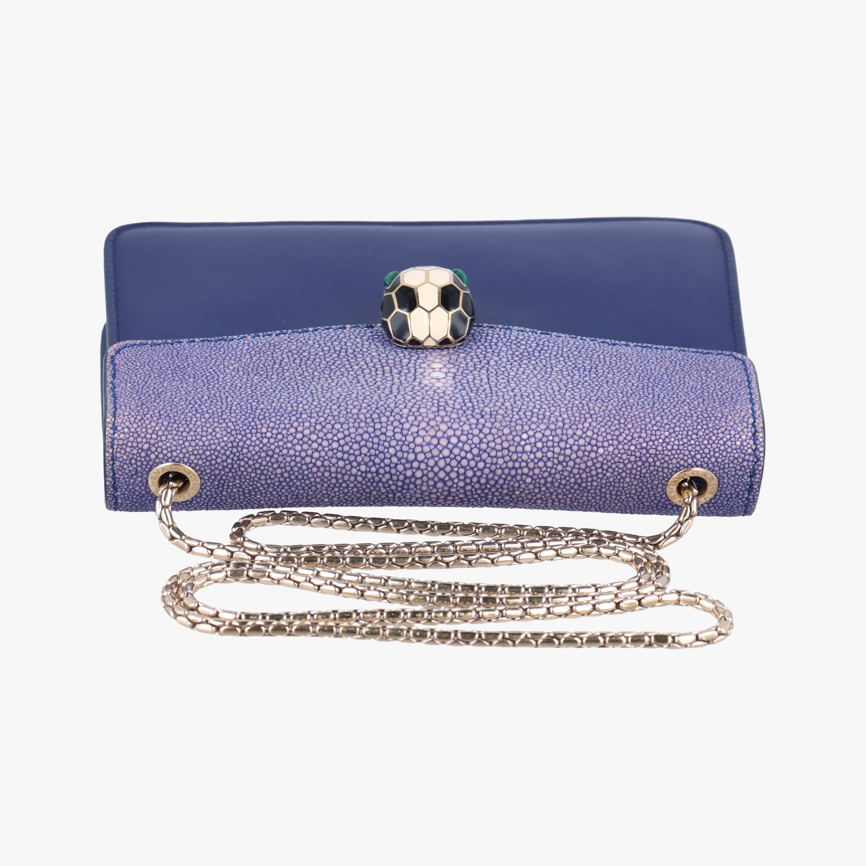 Pre-owned Bvlgari Serpenti Purple x Light Purple Galuchat Skin×Leather  shoulderbag | stylenewstar