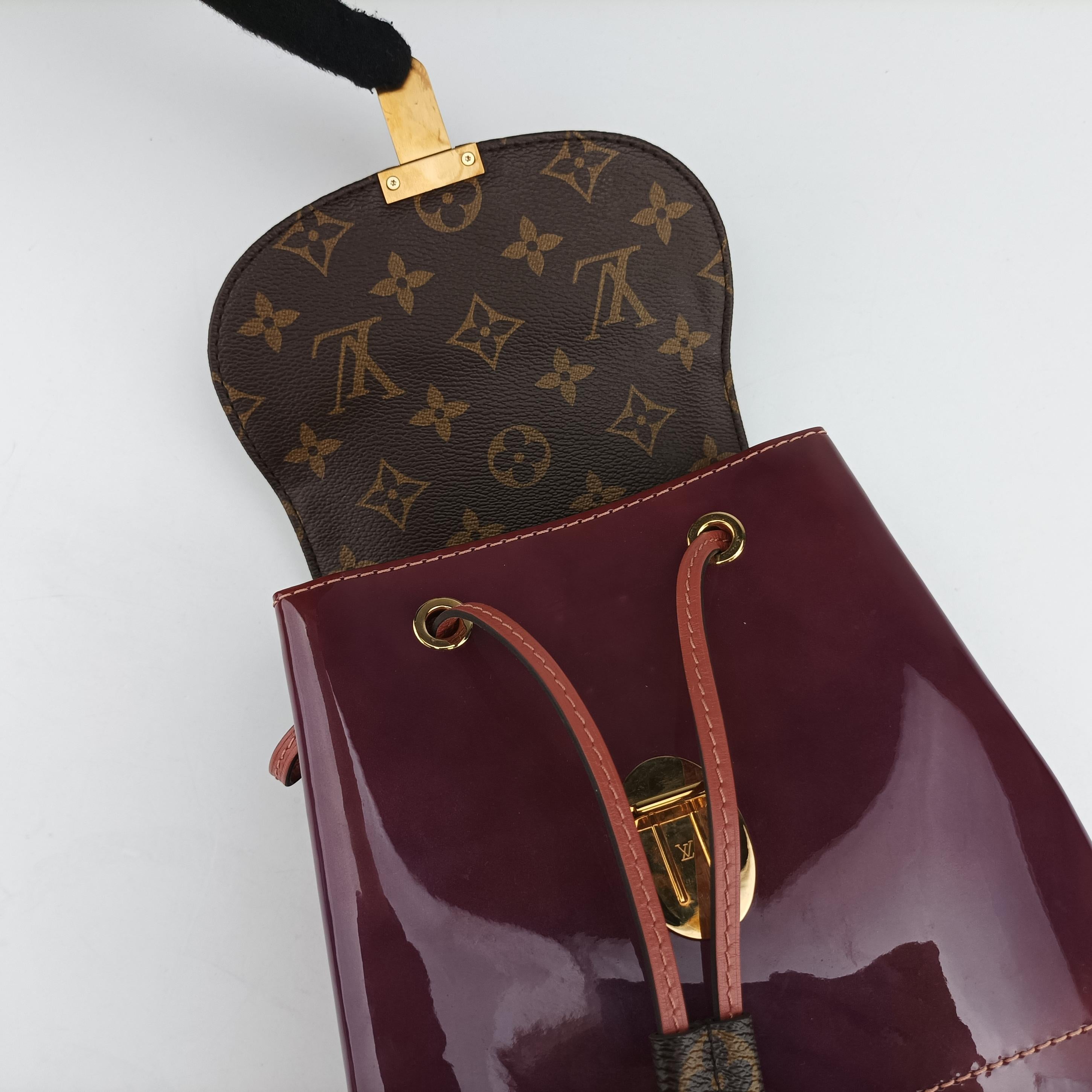 Pre-owned Louis Vuitton Hot Springs Brown×View Rose Monogram canvas×Vernis M53545 backpack/rucksack | stylenewstar