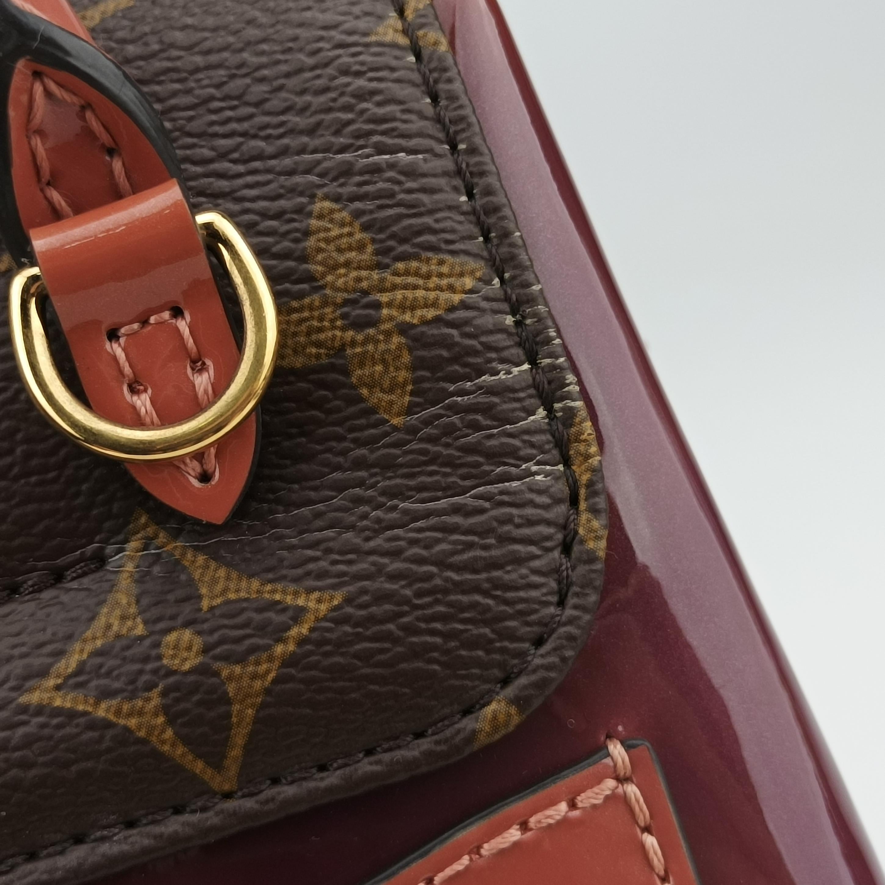 Pre-owned Louis Vuitton Hot Springs Brown×View Rose Monogram canvas×Vernis M53545 backpack/rucksack | stylenewstar