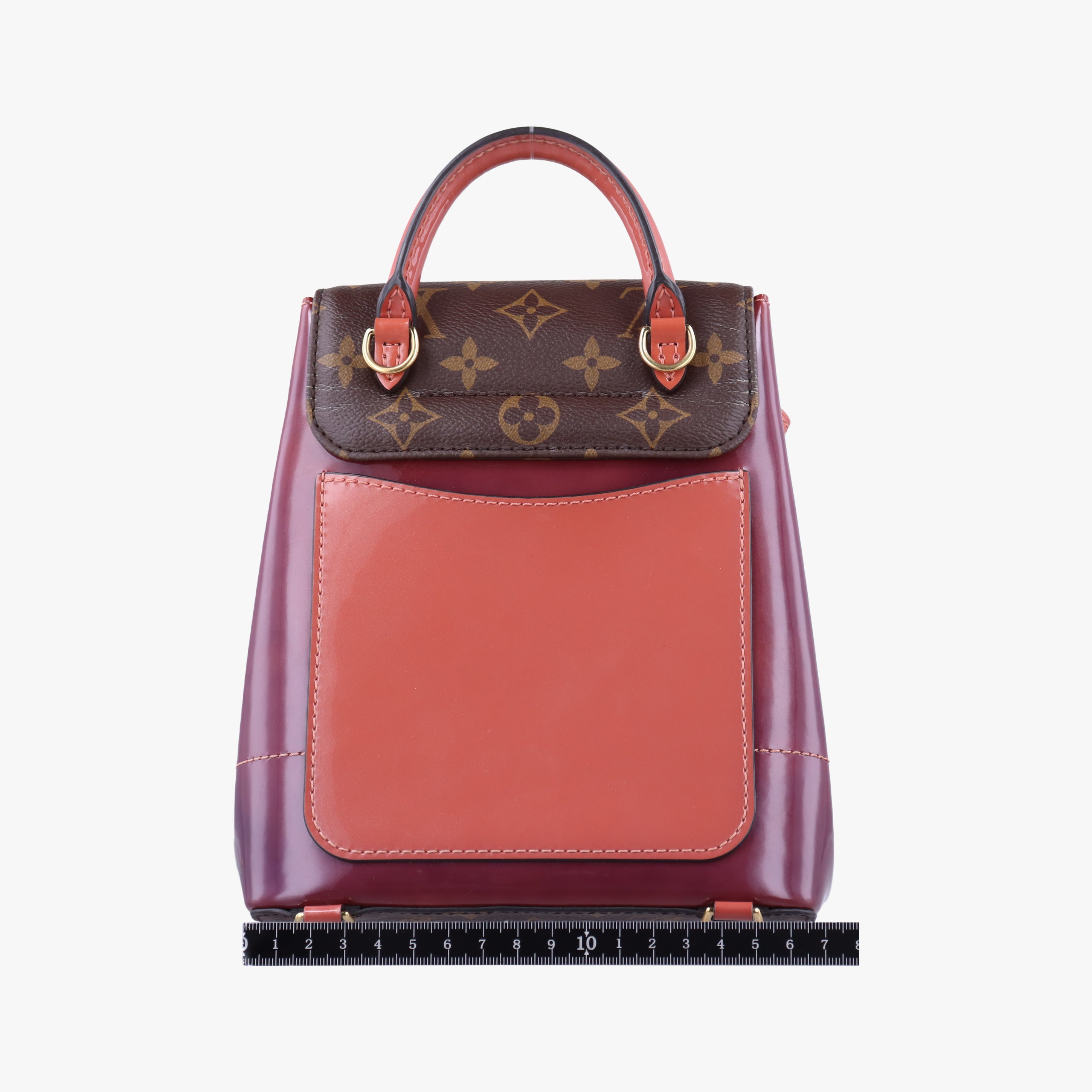 Pre-owned Louis Vuitton Hot Springs Brown×View Rose Monogram canvas×Vernis M53545 backpack/rucksack | stylenewstar