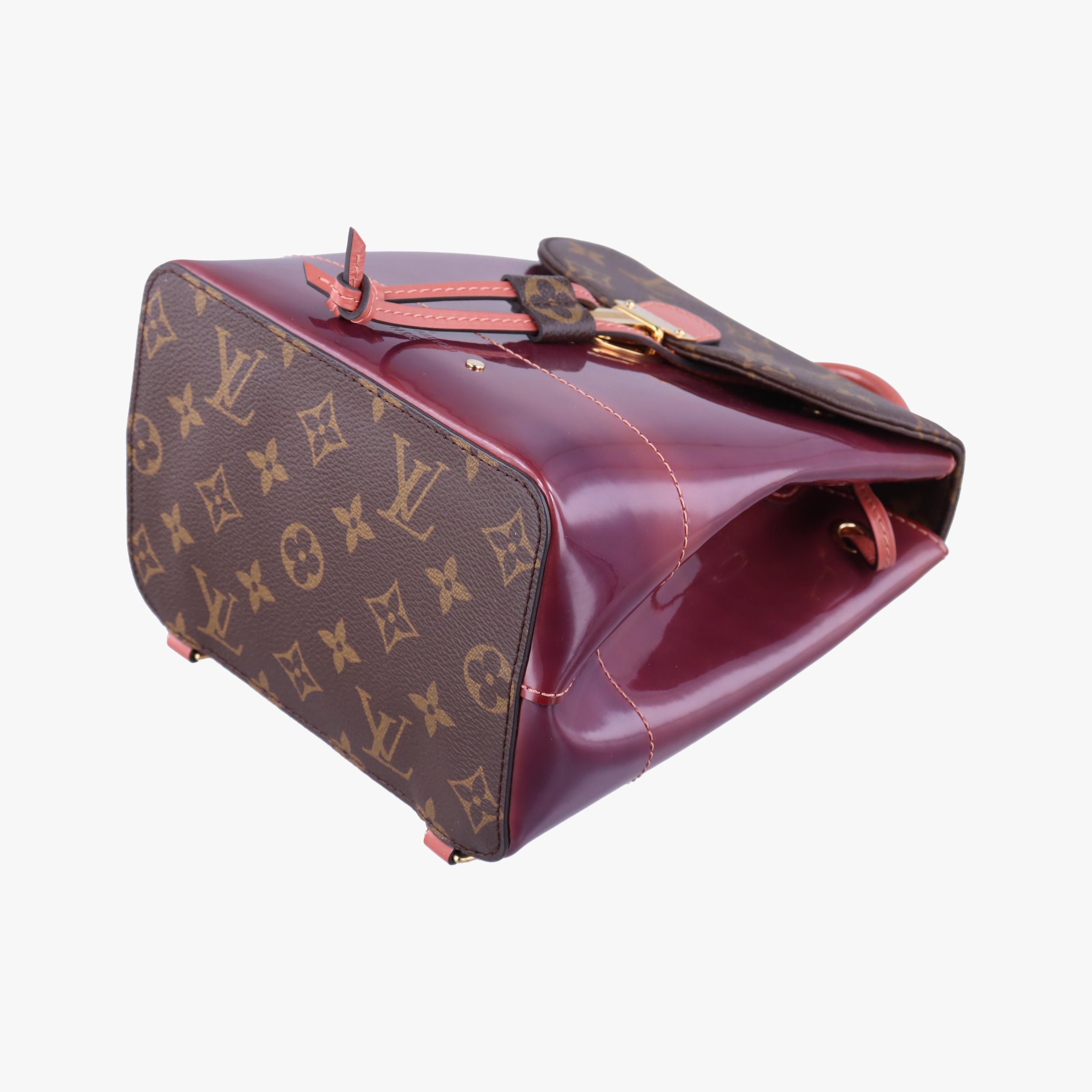 Pre-owned Louis Vuitton Hot Springs Brown×View Rose Monogram canvas×Vernis M53545 backpack/rucksack | stylenewstar