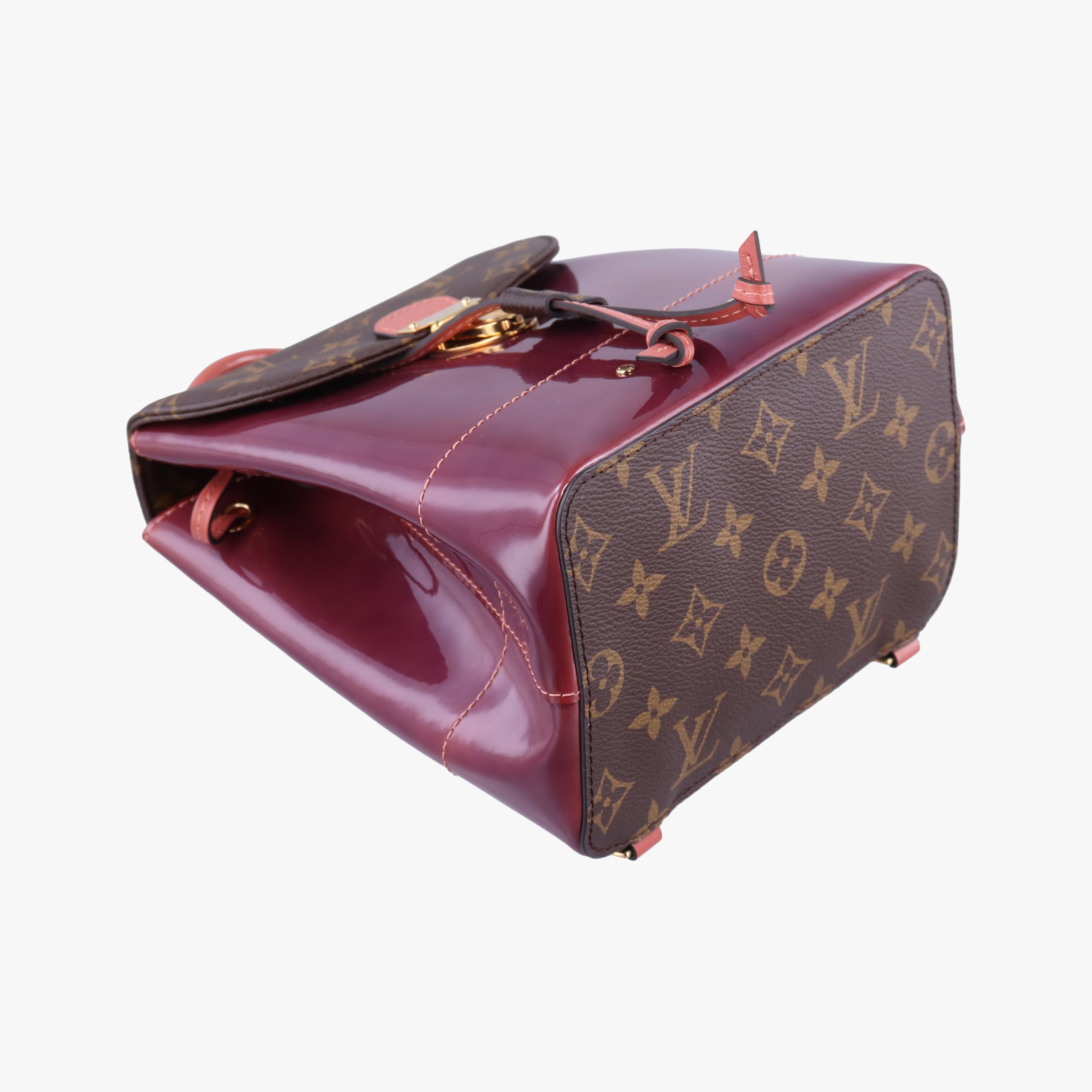 Pre-owned Louis Vuitton Hot Springs Brown×View Rose Monogram canvas×Vernis M53545 backpack/rucksack | stylenewstar
