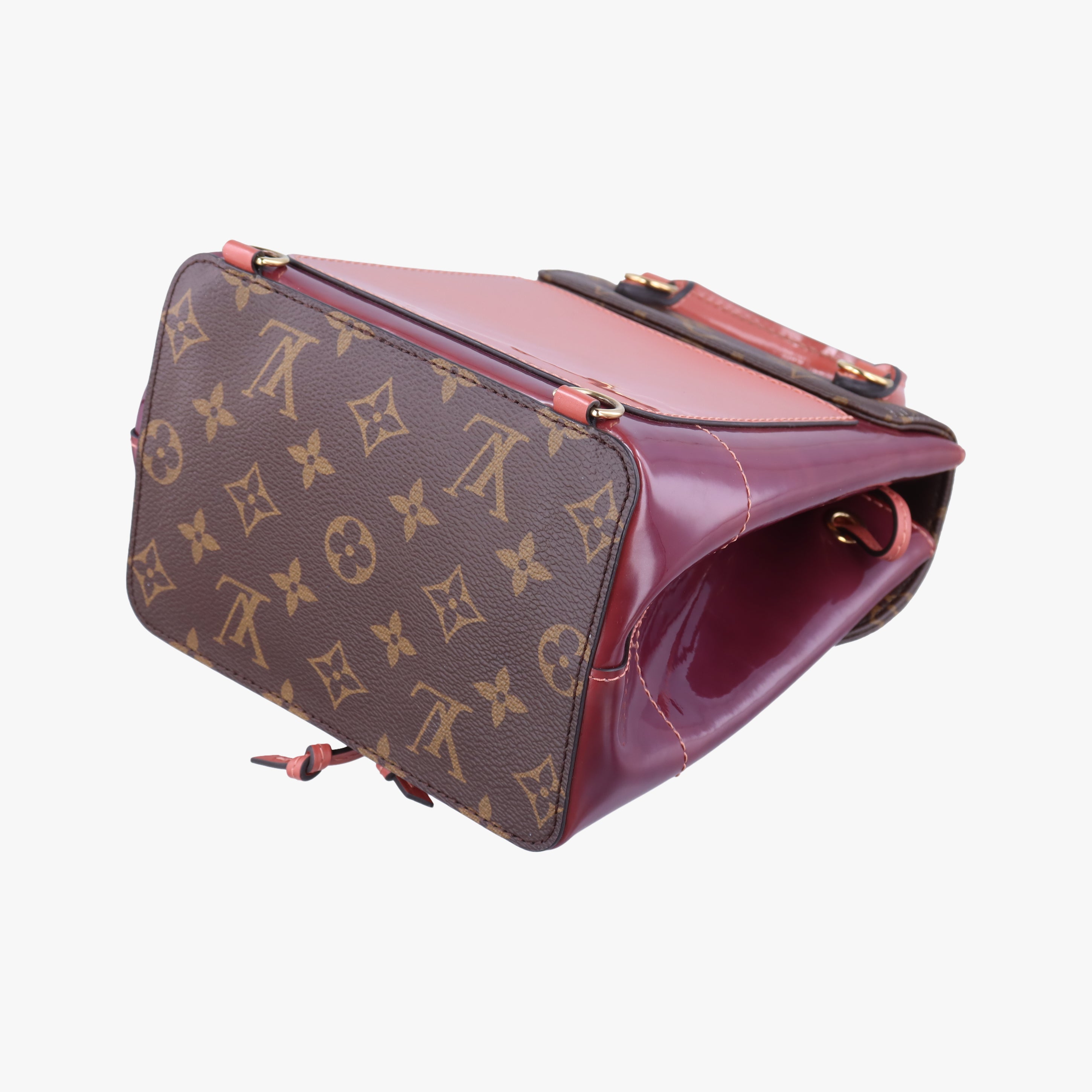 Pre-owned Louis Vuitton Hot Springs Brown×View Rose Monogram canvas×Vernis M53545 backpack/rucksack | stylenewstar
