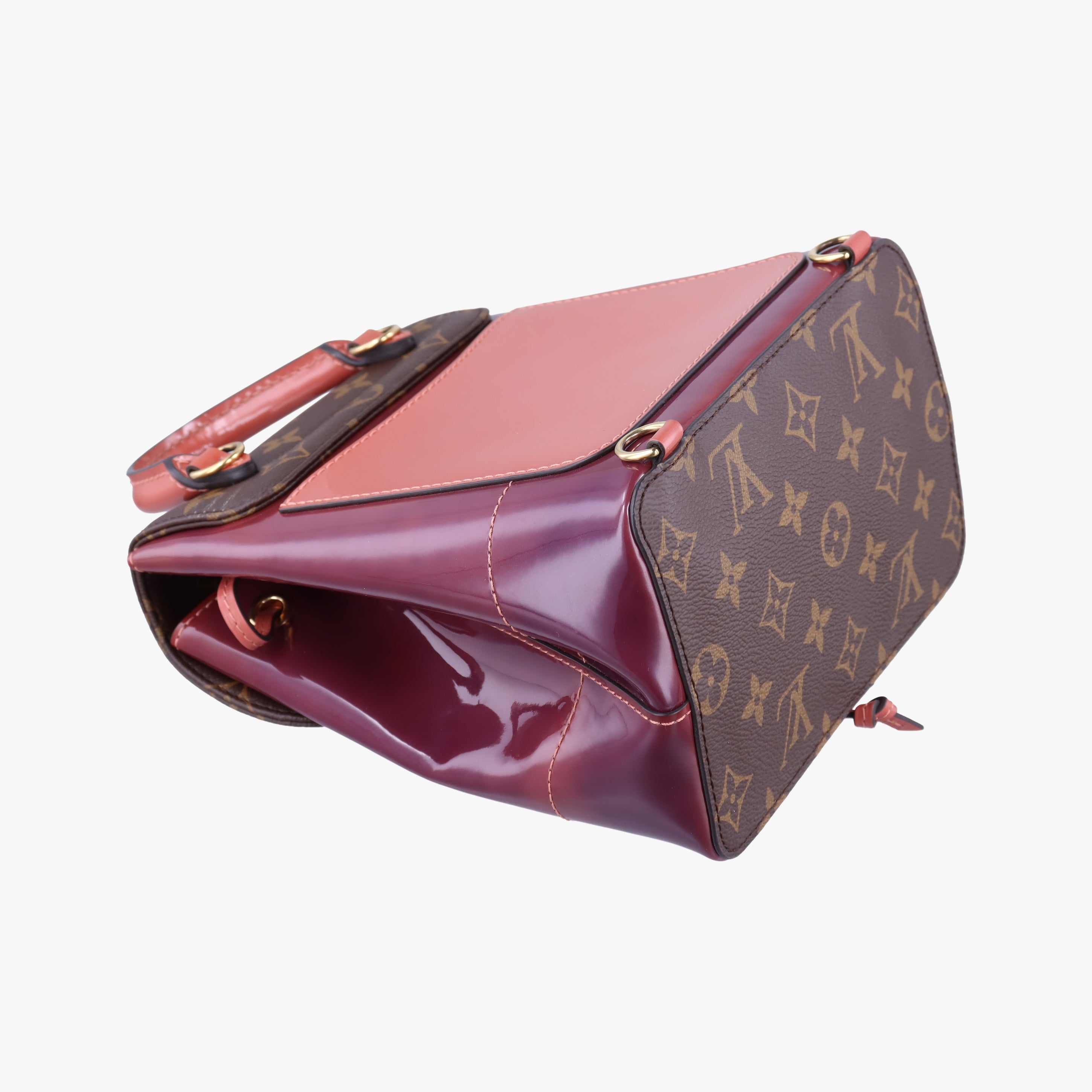 Pre-owned Louis Vuitton Hot Springs Brown×View Rose Monogram canvas×Vernis M53545 backpack/rucksack | stylenewstar